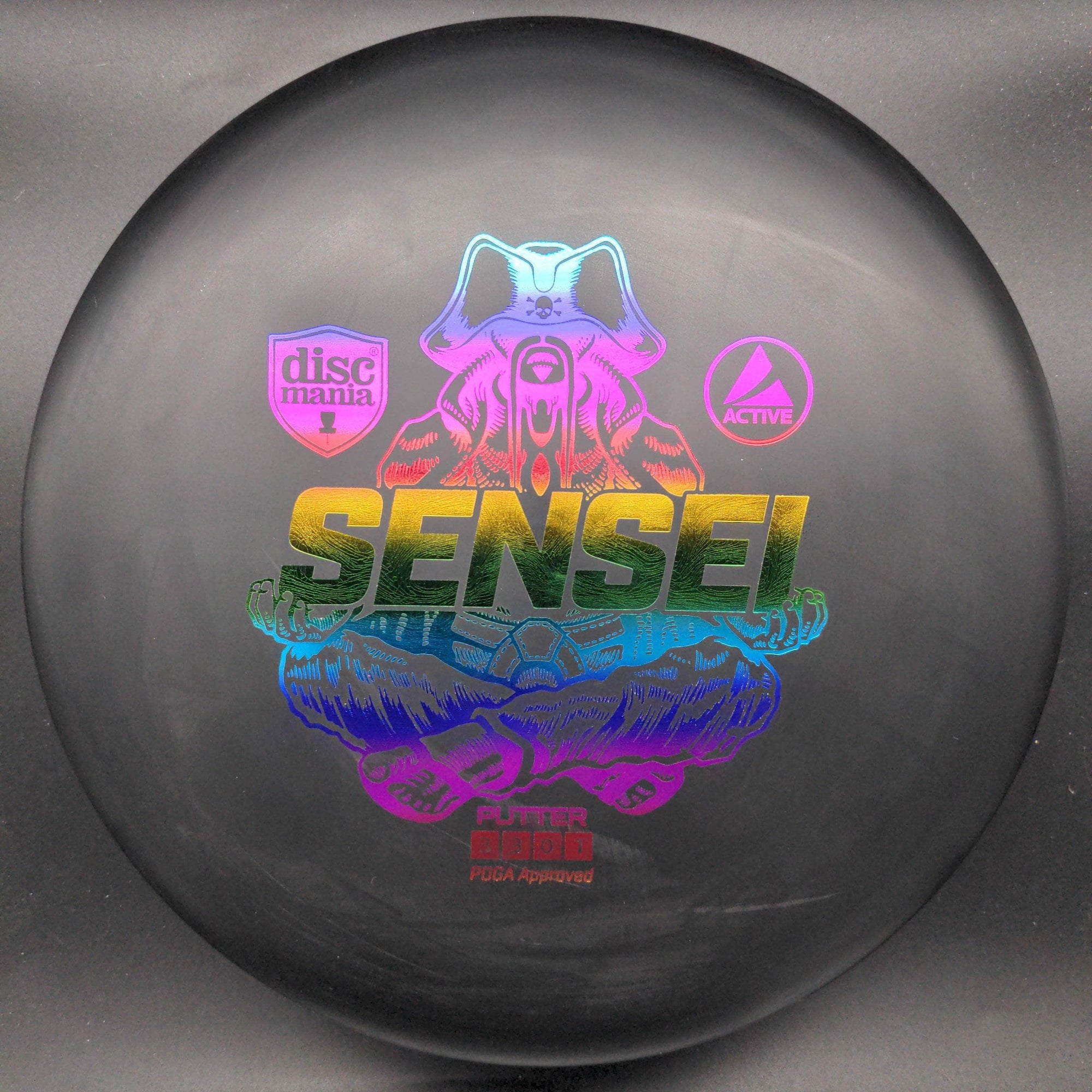 Discmania Putter Black Rainbow Stamp 175g Sensei, Active Plastic, Mystery Box 2023