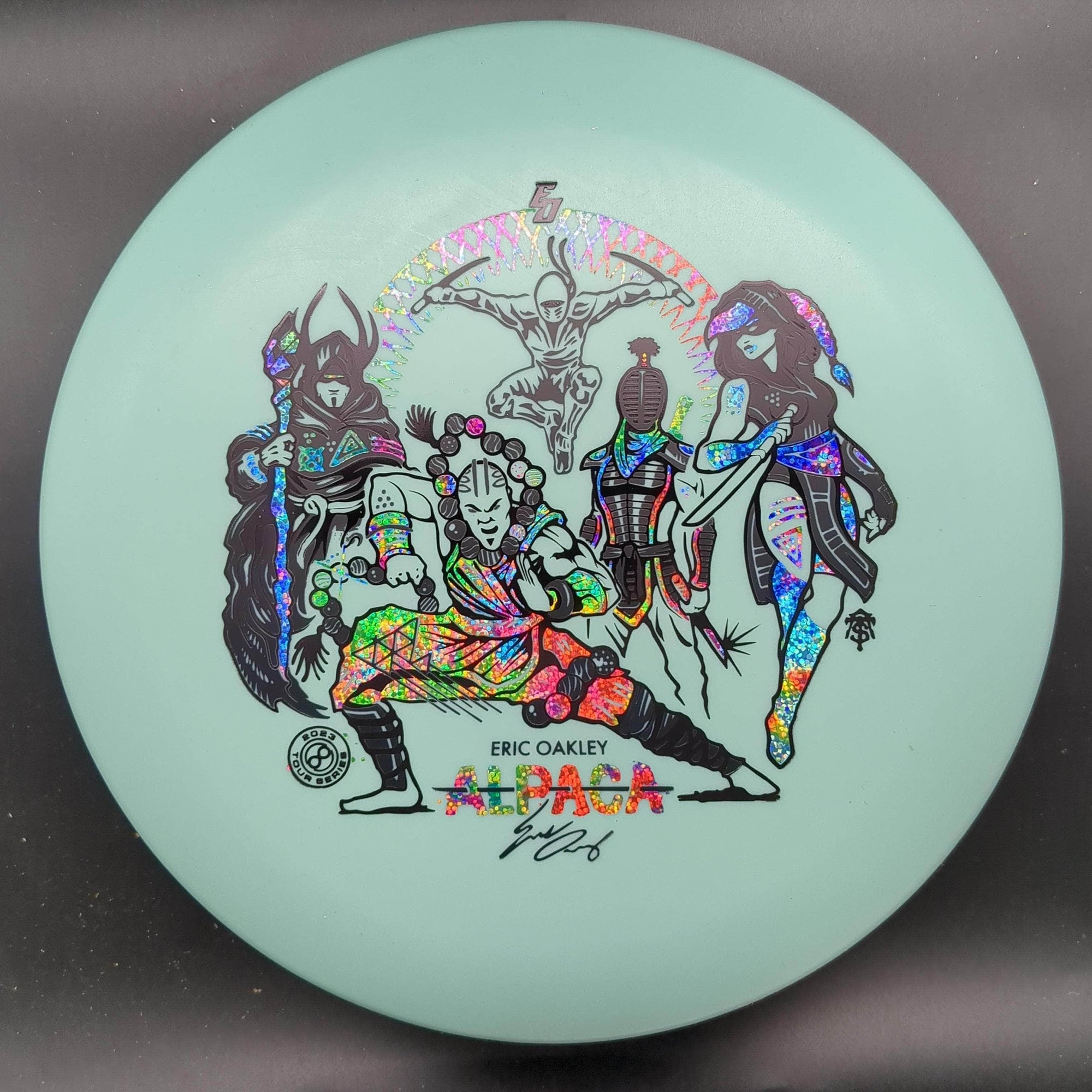 Infinite Discs Putter Blue Black/Rainbow Glitter Stamp 175g Alpaca, Glow P Blend, Eric Oakley 2023