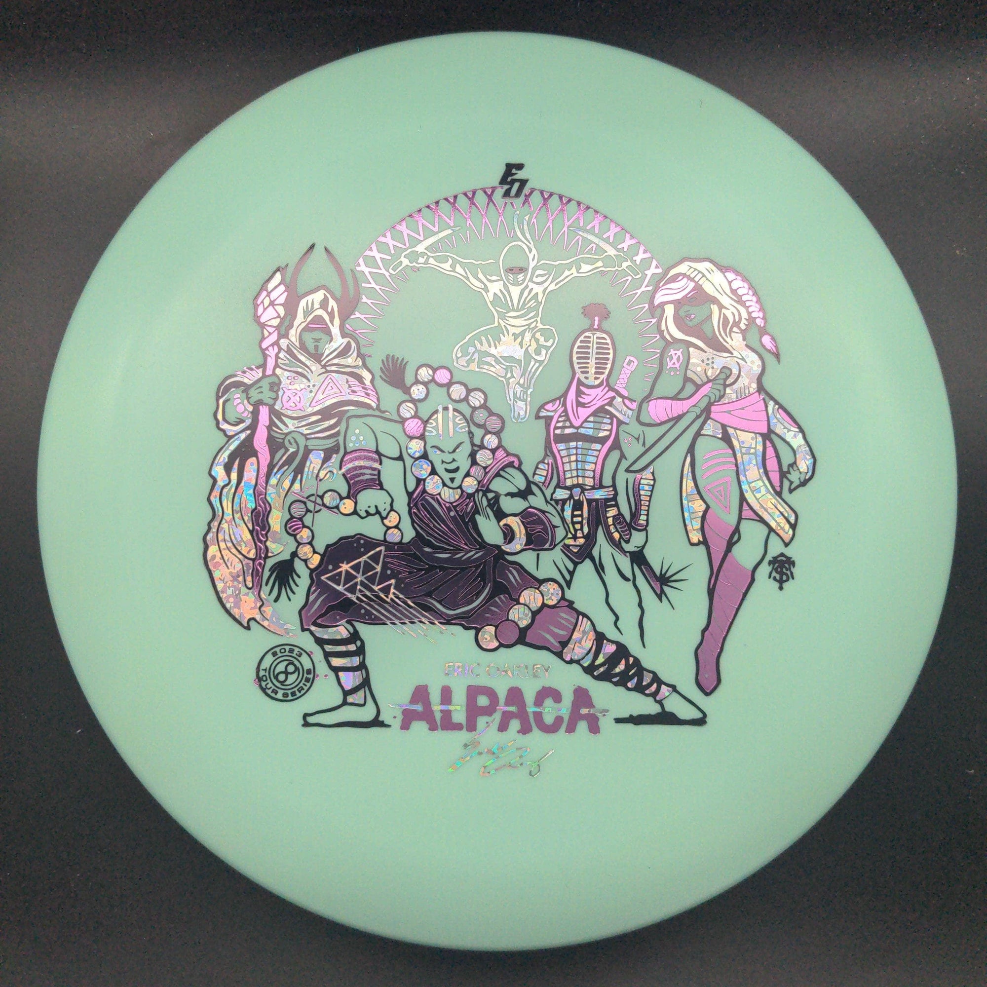 Infinite Discs Putter Blue Pink/Silver Glitter Stamp 175g Alpaca, Glow P Blend, Eric Oakley 2023