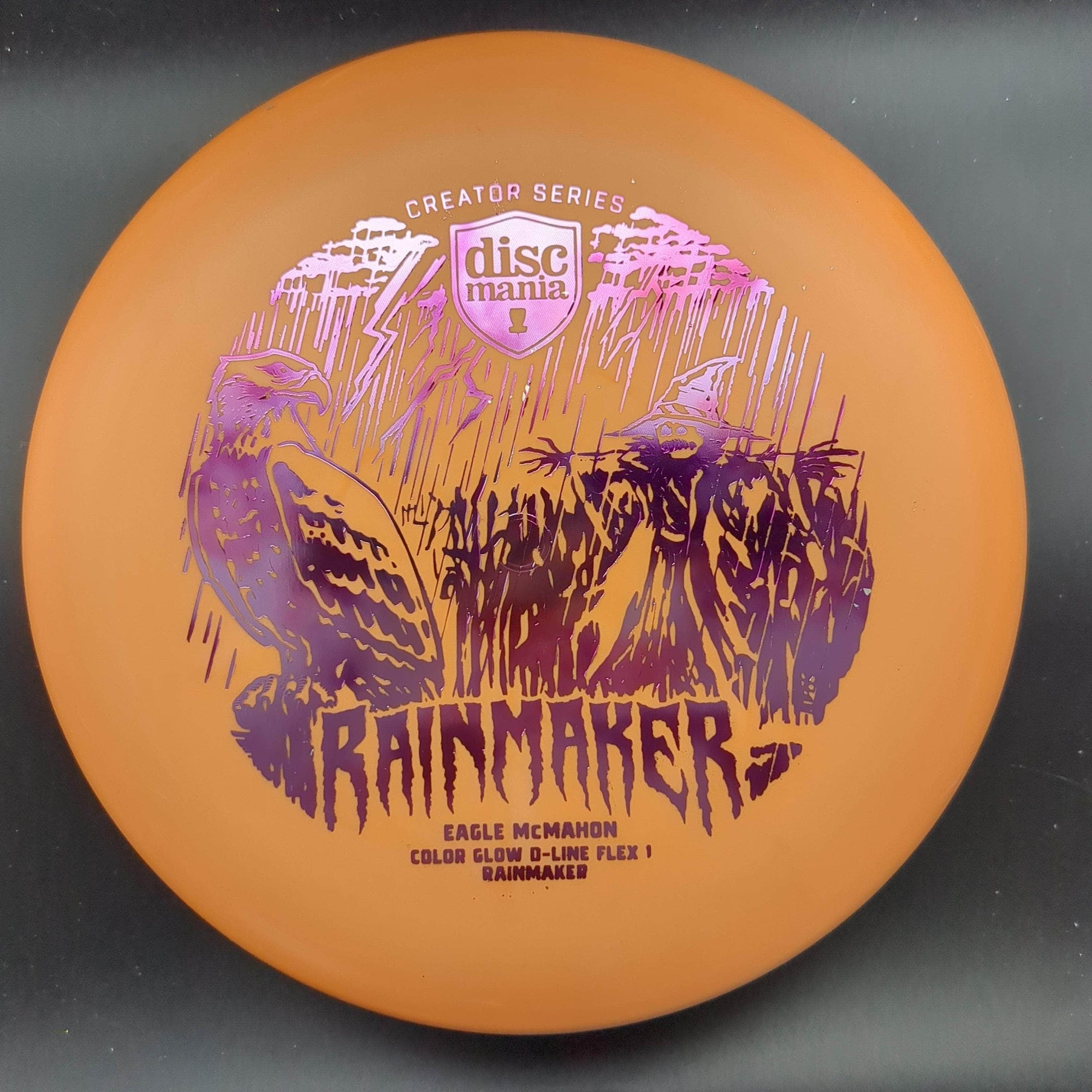 Discmania Putter Orange Pink Leopard Stamp 176g Rainmaker, D-Line Color Glow, Halloween Edition (Flex 1)