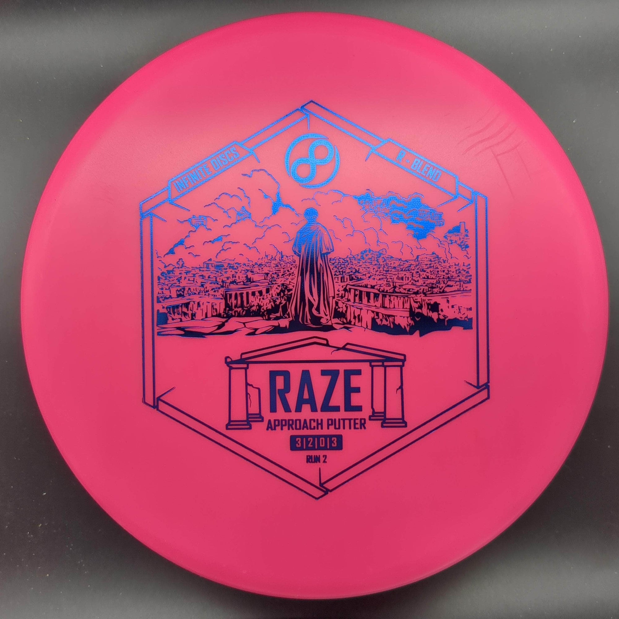 Infinite Discs Putter Pink Blue Stamp 175g Raze, R-Blend Plastic