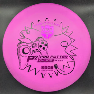Discmania Putter Pink Pink/Black Stamp 176g P2, D-Line Flex 2, Controller Stamp