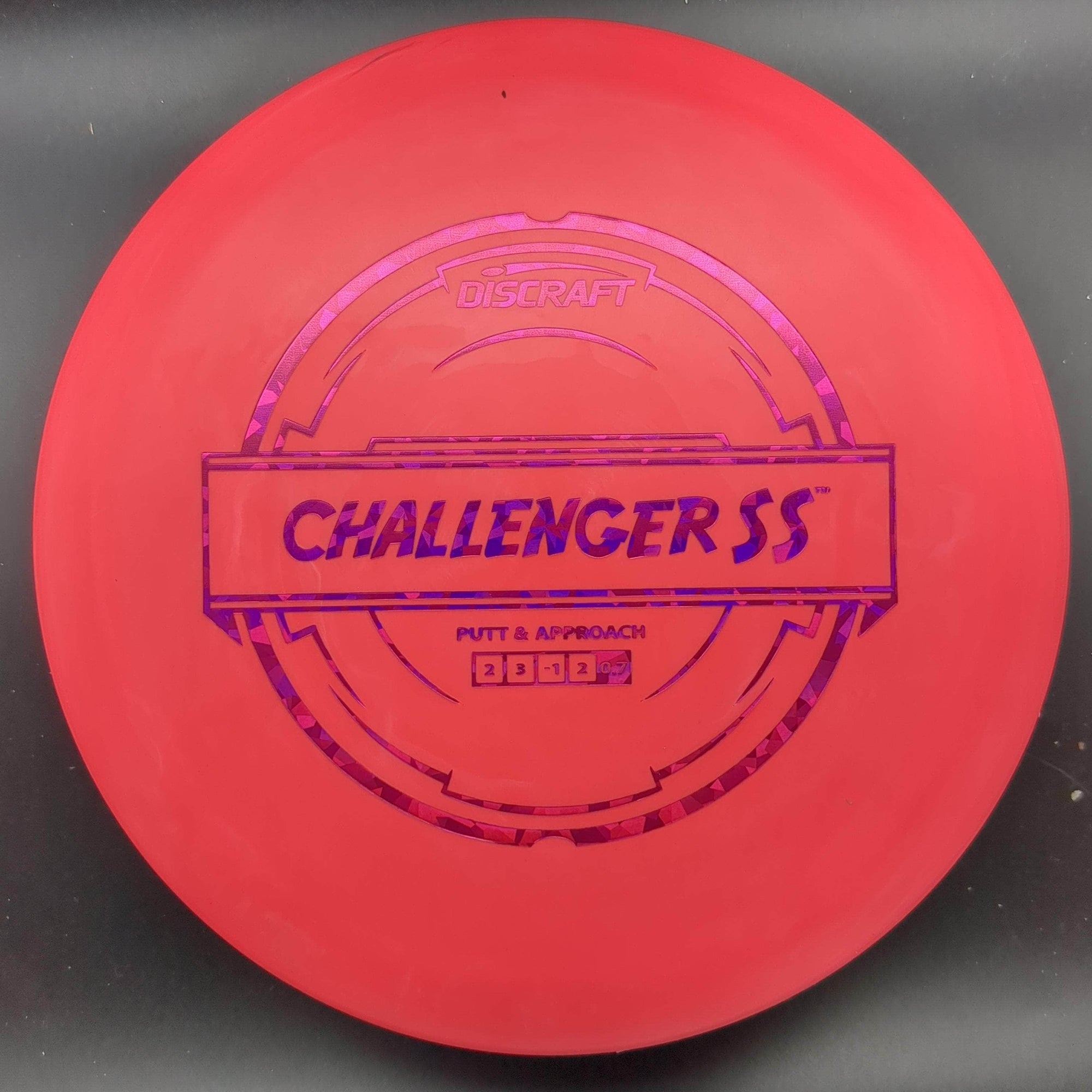 Discraft Putter Pink/Re Purple Shatter Stamp 174g Challenger SS, Putter Plastic