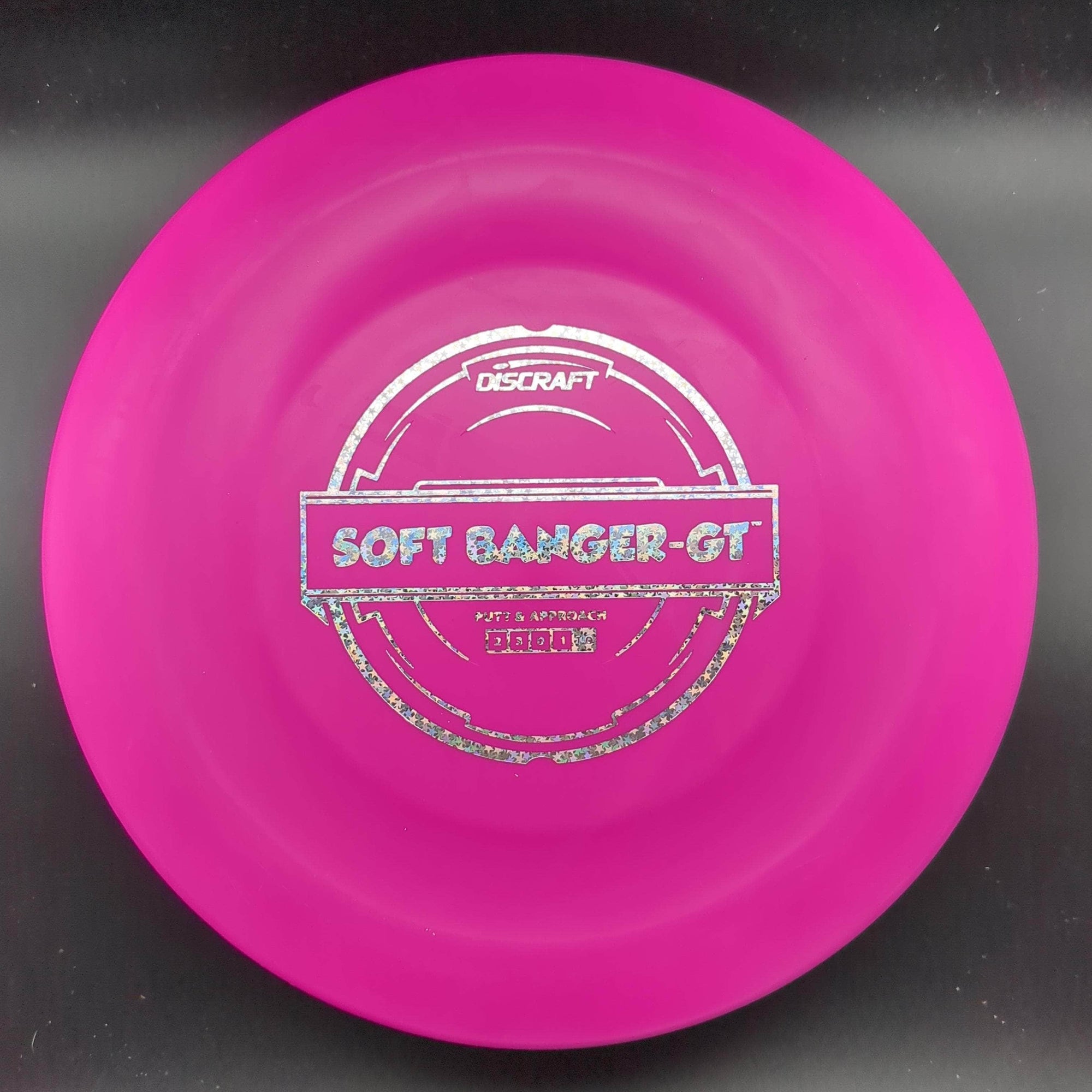 Discraft Putter Pink Silver Star Stamp 174g Banger GT, Soft Putter Plastic