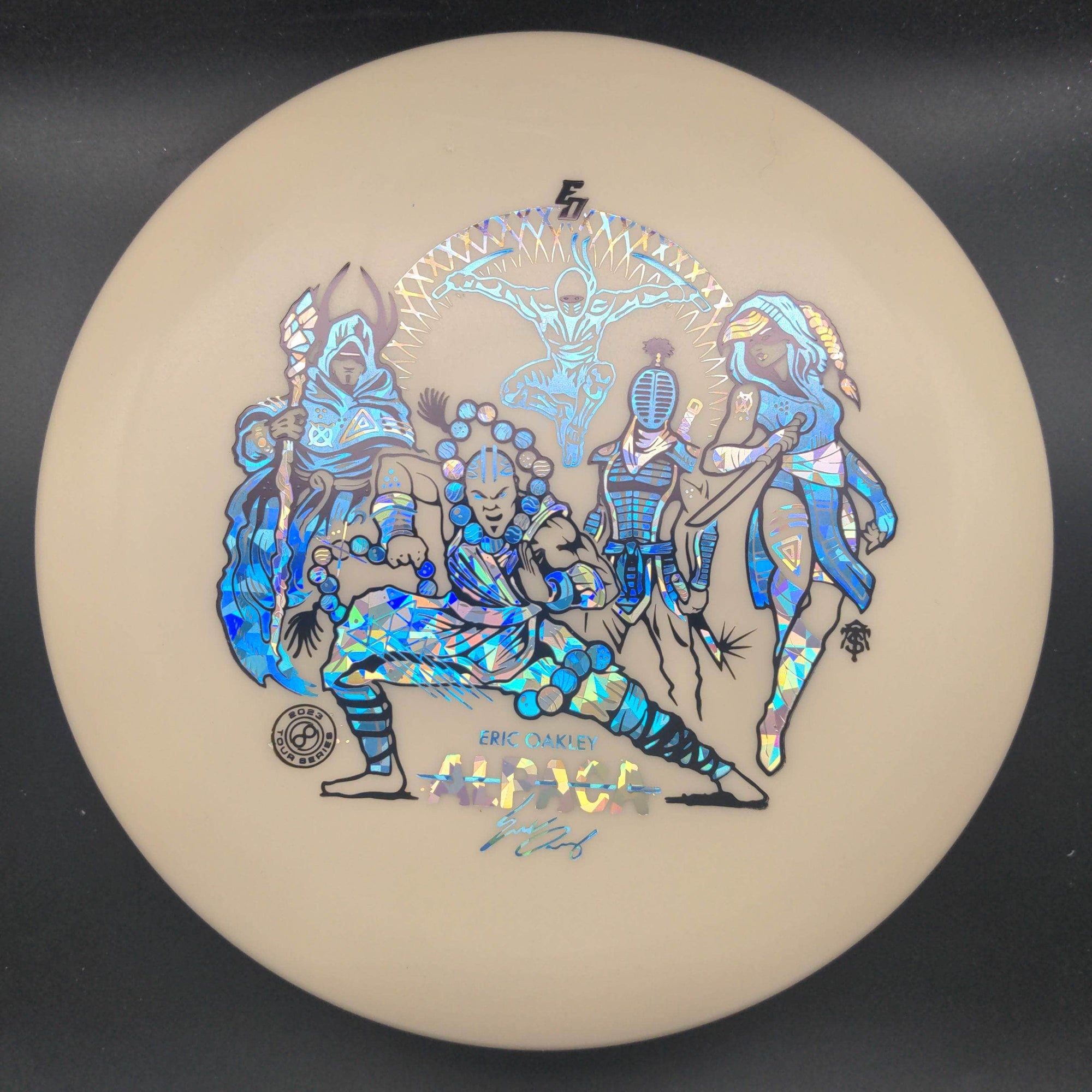 Infinite Discs Putter White Blue/ Silver Stamp 175g Alpaca, Glow P Blend, Eric Oakley 2023
