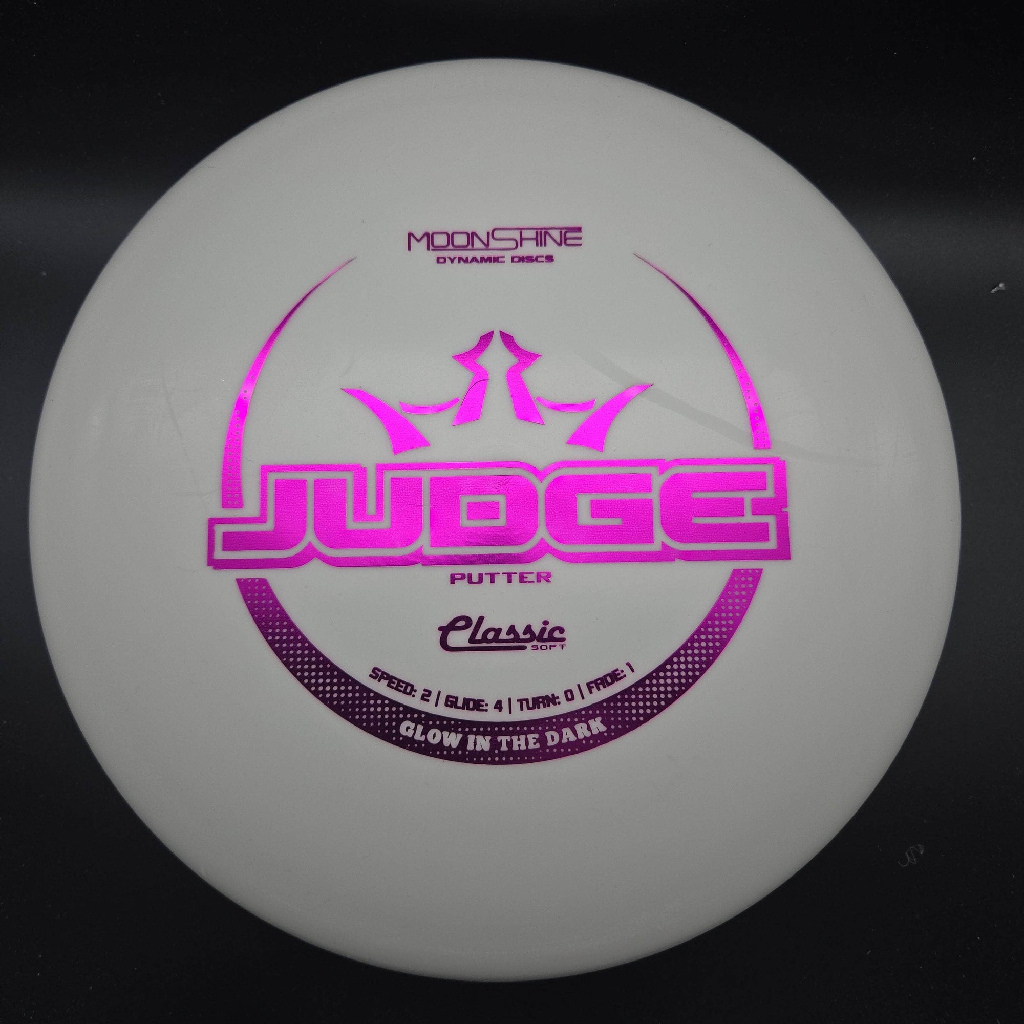 Dynamic Discs Putter White Purple Stamp 176g Judge, Classic Soft Moonshine