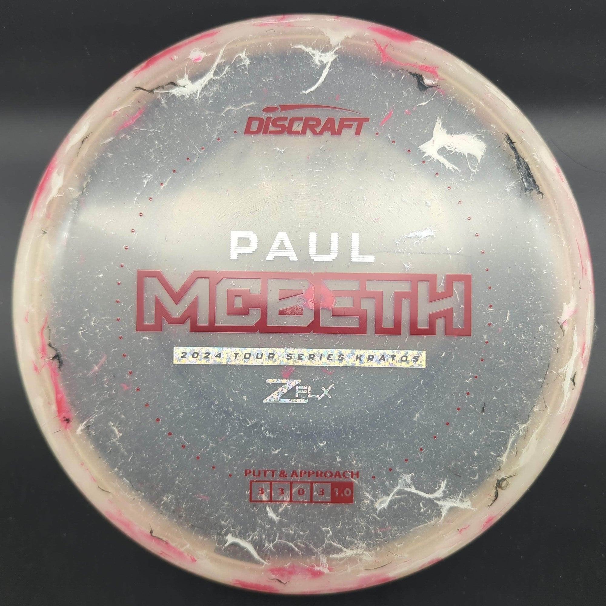Discraft Putter White/Red Silver/Red Stamp 174g Kratos, Zflx, Paul McBeth Tour Series 2024
