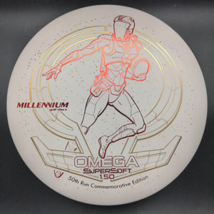 Millennium Discs Putter White Red/Yellow Stamp 175g Omega - Super Soft - 50th Run Commemorative Edition