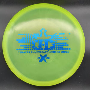 Dynamic Discs Putter Yellow Blue Stamp 176g Judge, Lucid Ice 10th Anniversary