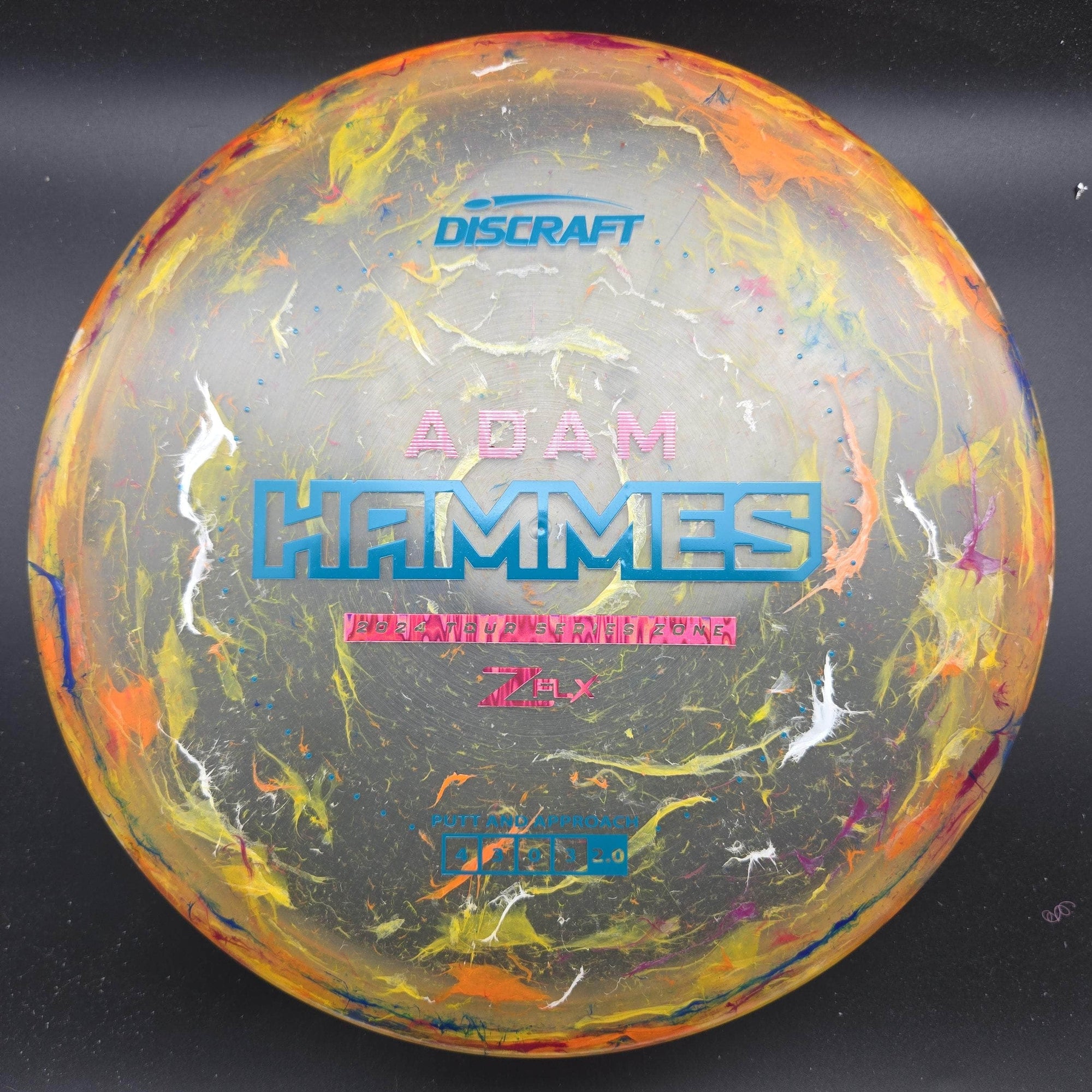 Discraft Putter Yellow Pink/Blue Stamp 171g Zone, ZFlx, Adam Hammes 2024 Tour Series