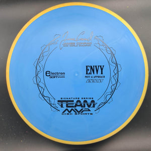 MVP Putter Yellow Rim Blue Plate 174g Envy, Electron Soft, James Conrad Signature