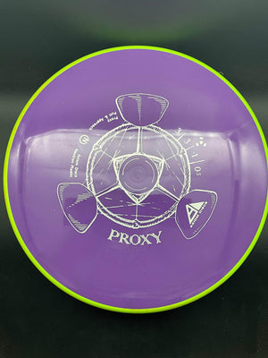 Axiom Putter Yellow Rim Purple Plate 173g Proxy, Neutron Plastic