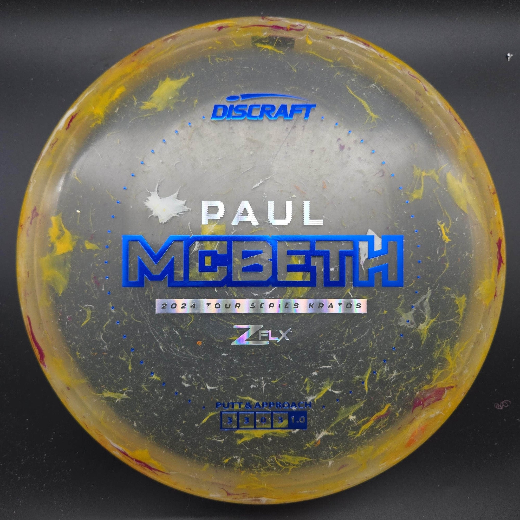 Discraft Putter Yellow Silver/Blue Stamp 174g Kratos, Zflx, Paul McBeth Tour Series 2024