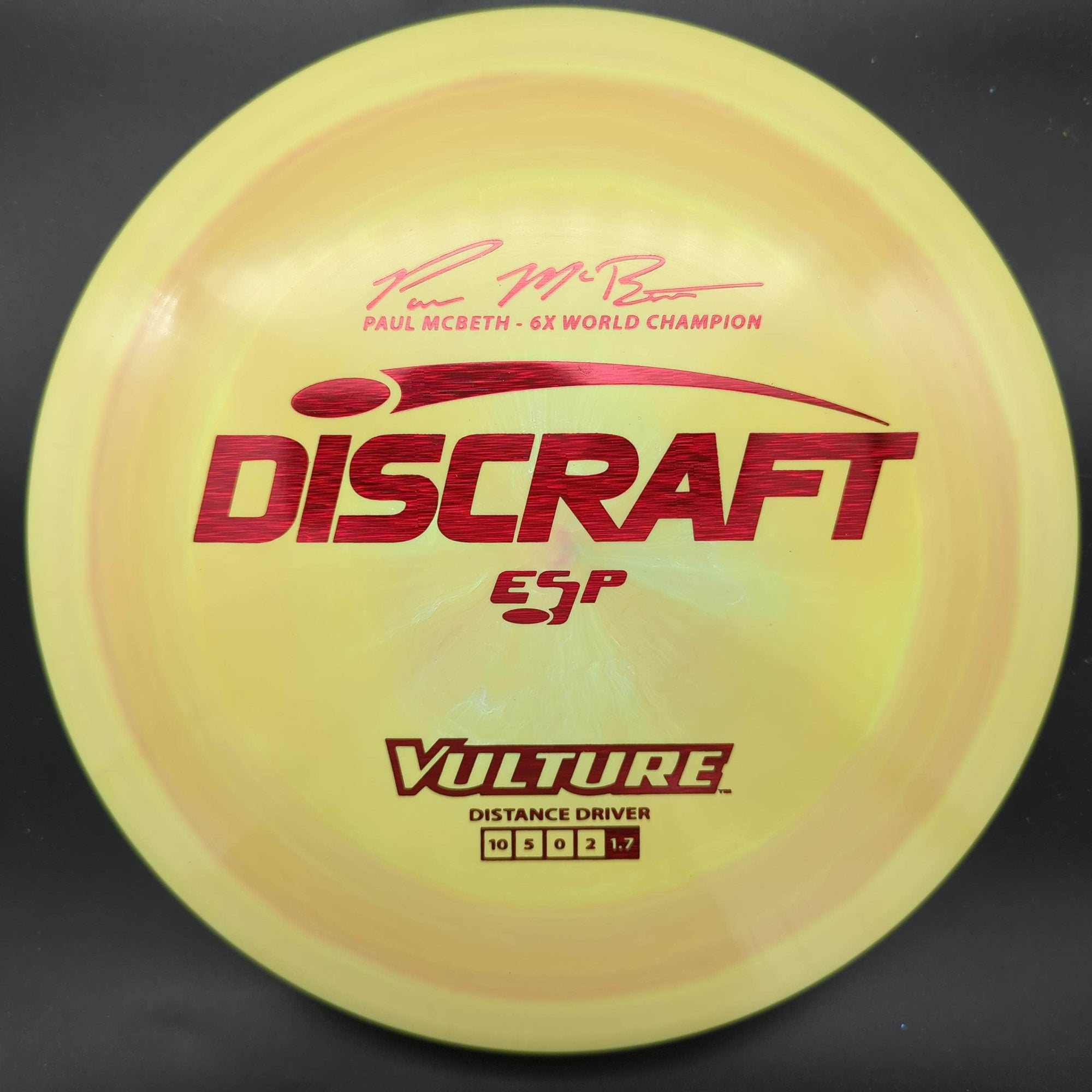 Discraft Yellow Red Stamp 174g Vulture, ESP Paul McBeth 6x