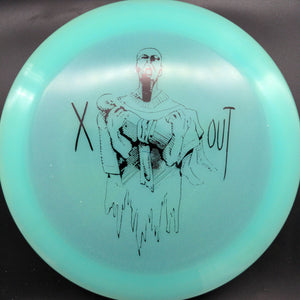 Infinite Discs Blue/Green Black Stamp 175g X Out Slab, C-Blend Glow