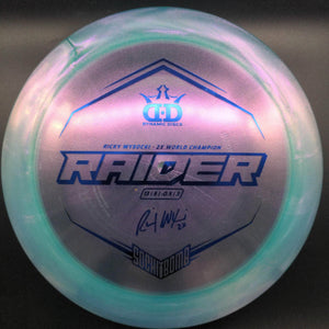 Dynamic Discs Distance Driver Blue Blue Stamp 173g Raider, Lucid Ice Glimmer, Ricky Wysocki