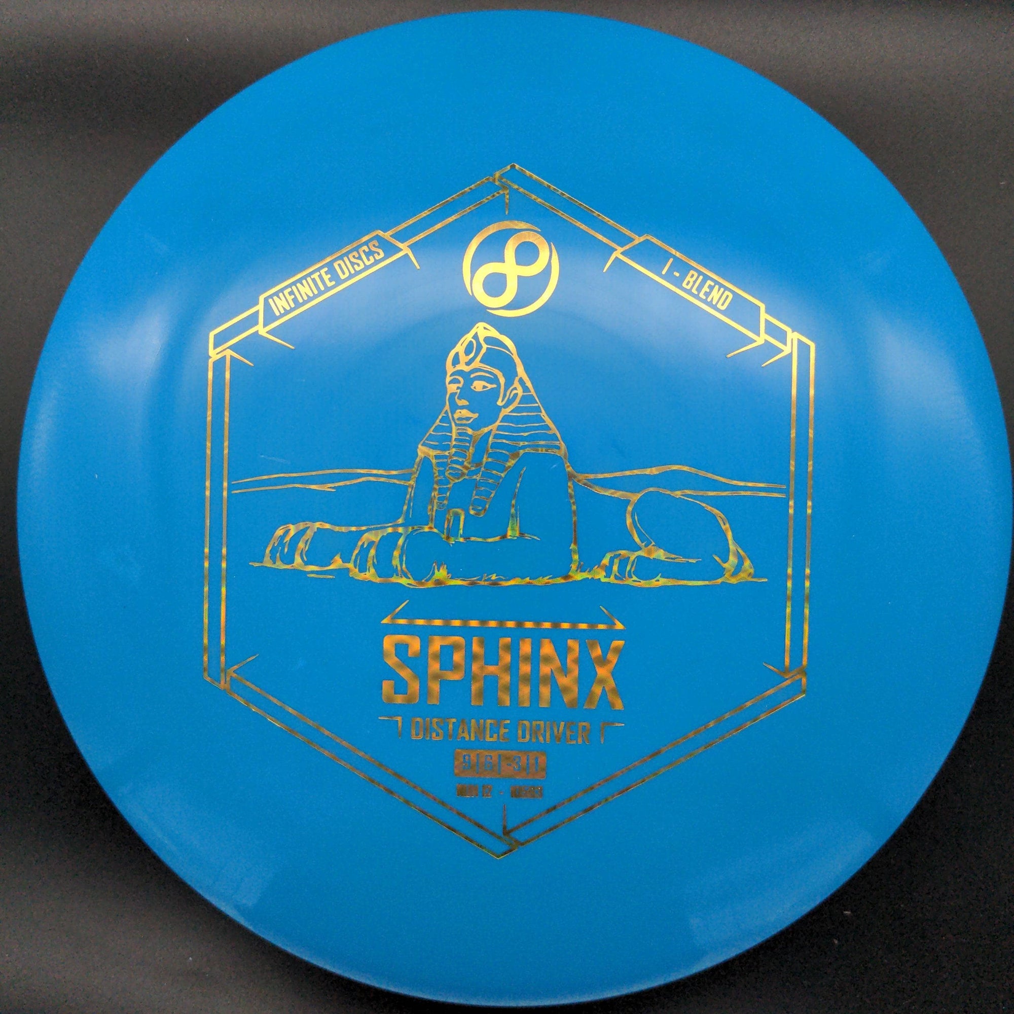 Infinite Discs Distance Driver Blue Gold Hexagon Stamp 175g Sphinx, I - Blend