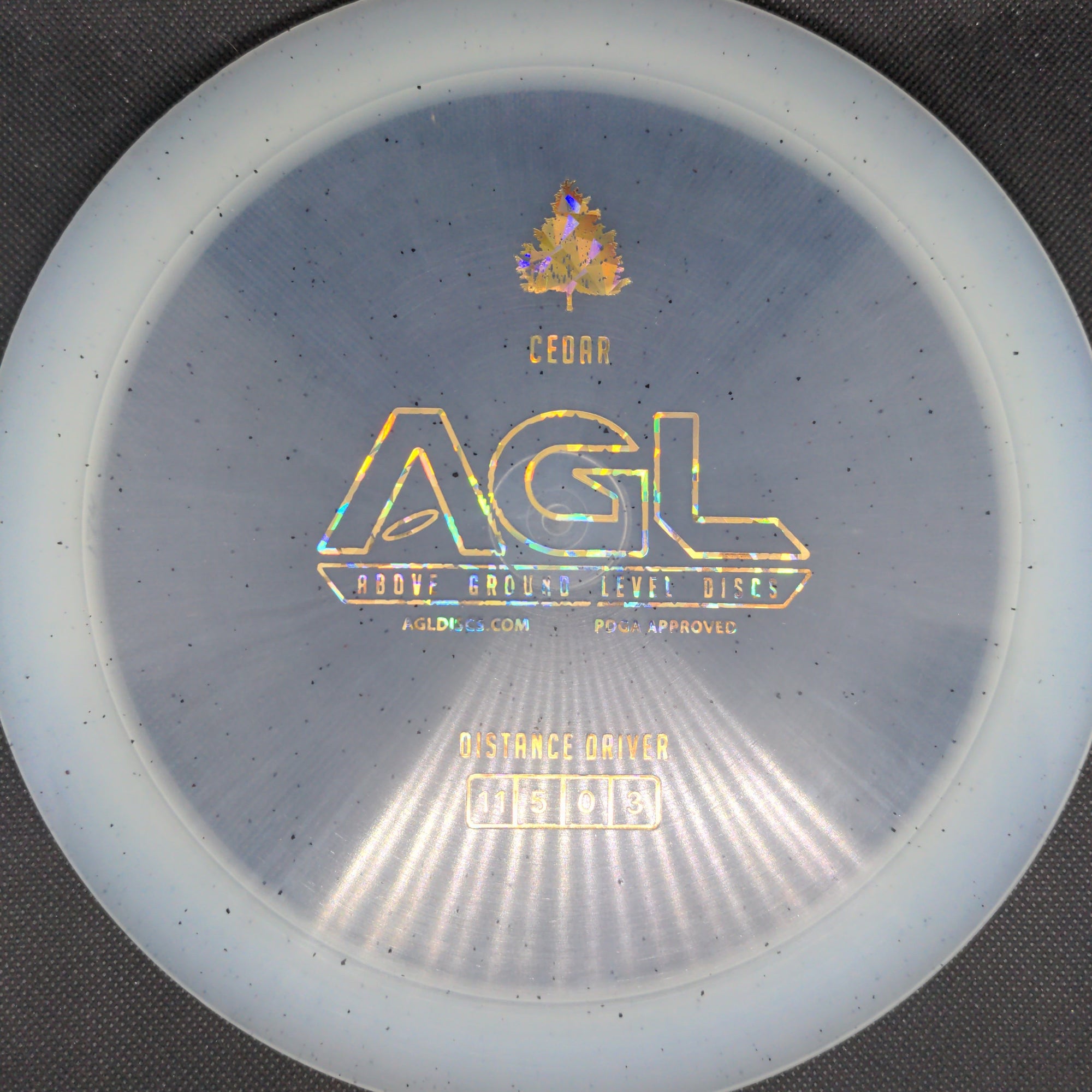 AGL Discs Distance Driver Clear Flake Gold Shatter 174g Alpine Ceder, AGL Discs