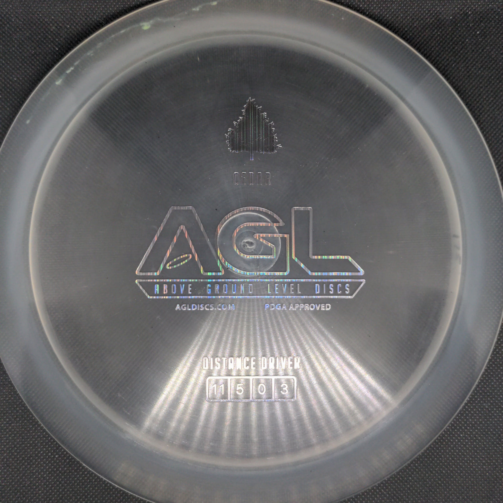 AGL Discs Distance Driver Clear Silver Stamp 175g Alpine Ceder, AGL Discs