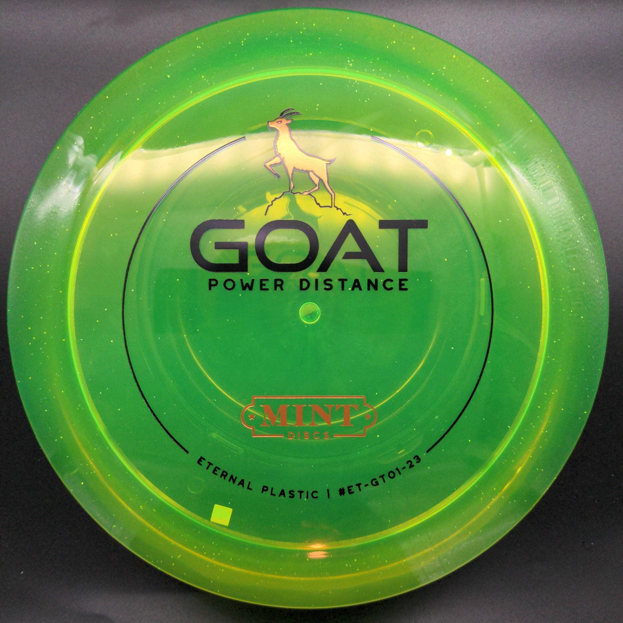 Mint Discs Distance Driver Green Black/Copper Stamp 173g Metal Flake Goat - Eternal Plastic