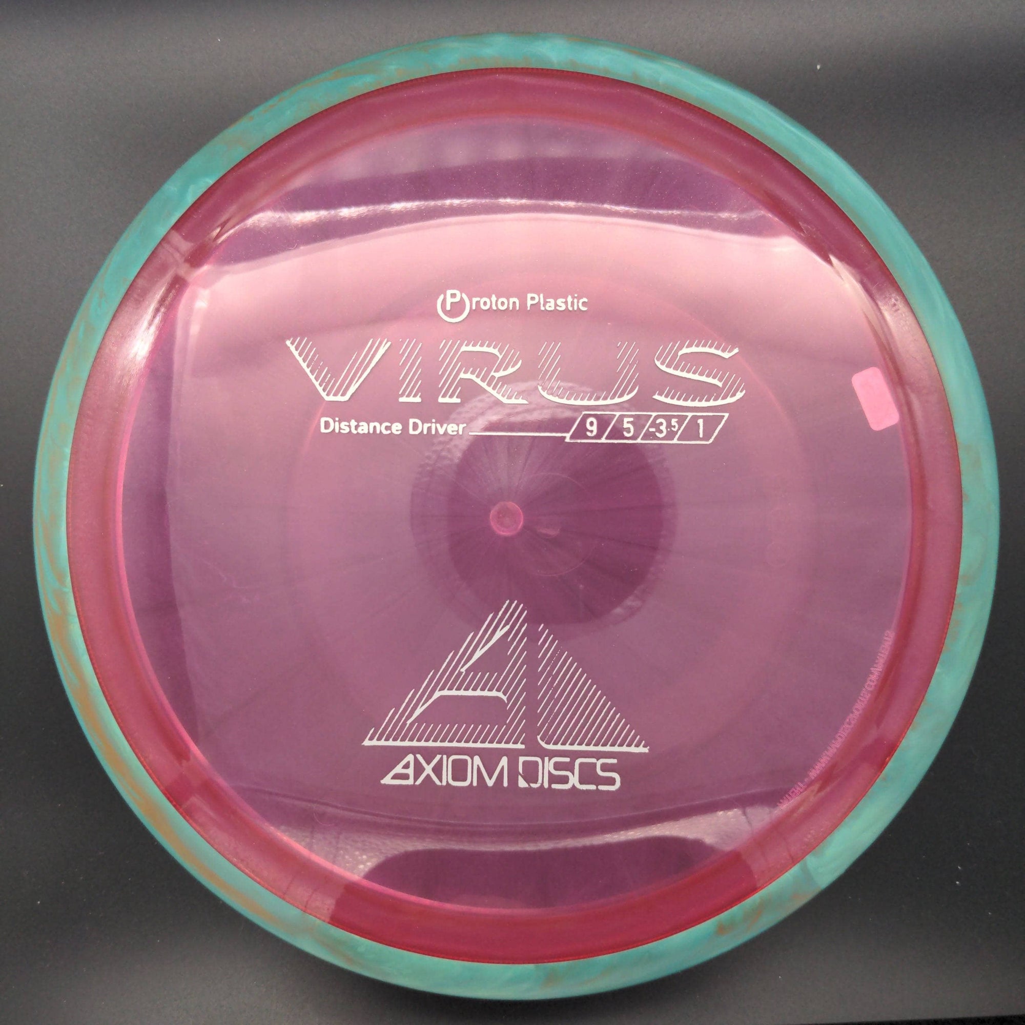 MVP Distance Driver Green/Orange Swirl Rim Purple Plate 175g Proton Virus