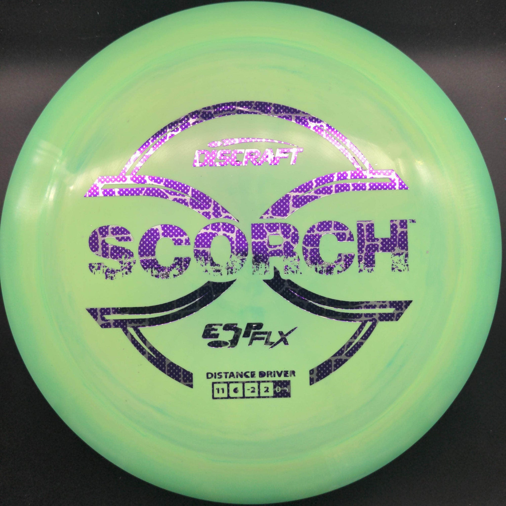 Discraft Distance Driver Green Purple Blot Stamp 174g Scorch, ESP Flx