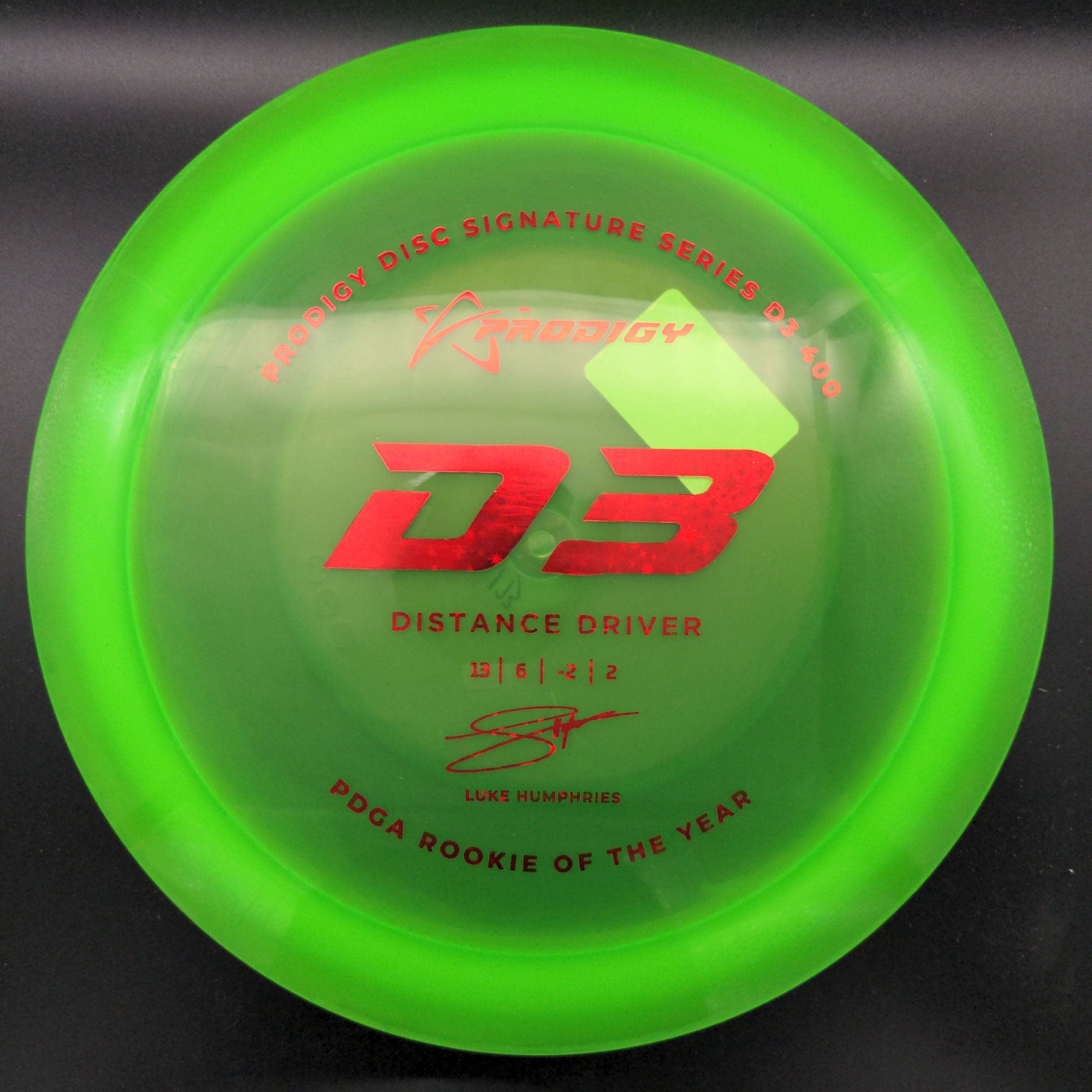 Prodigy Distance Driver Green Red Star Stamp 173g D3,  400 Plastic, Luke Humphries 2022