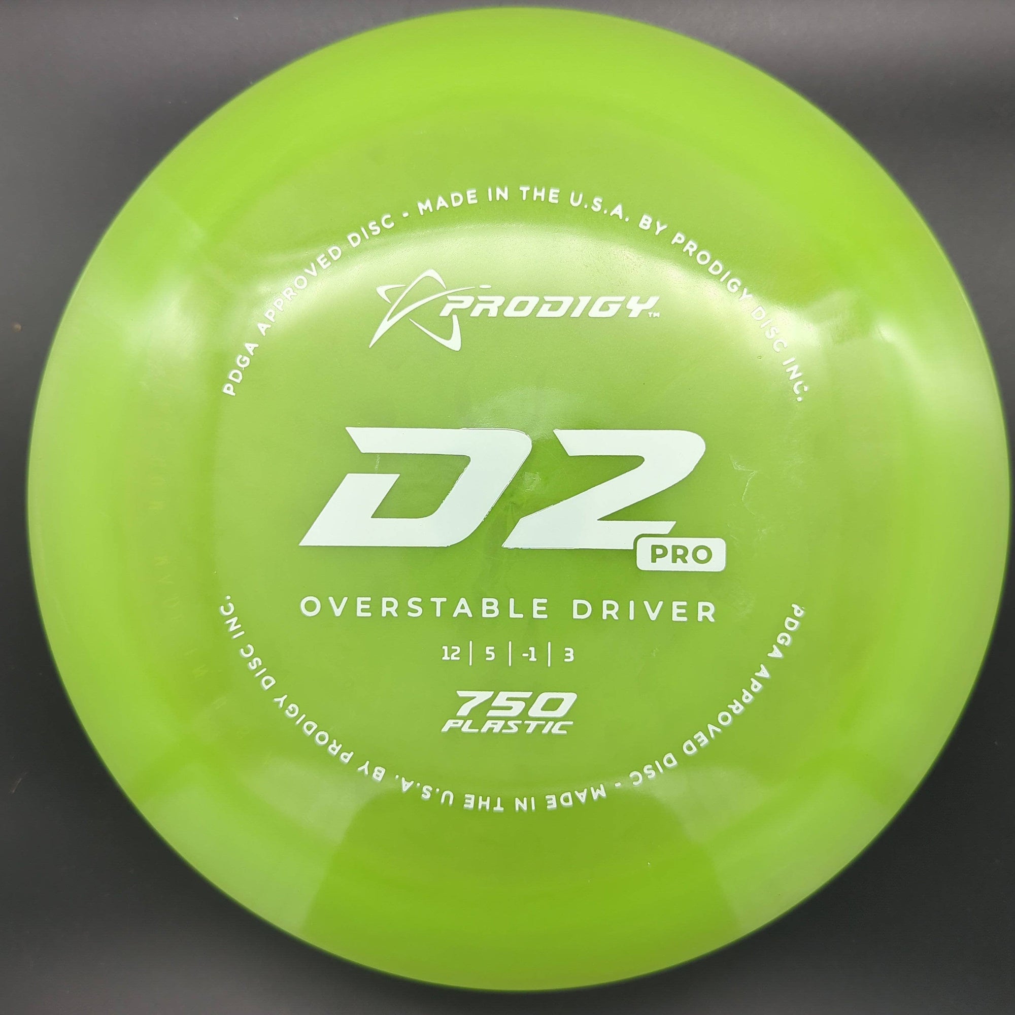 Prodigy Distance Driver Green white Stamp 173g D2 Pro, 750 Plastic