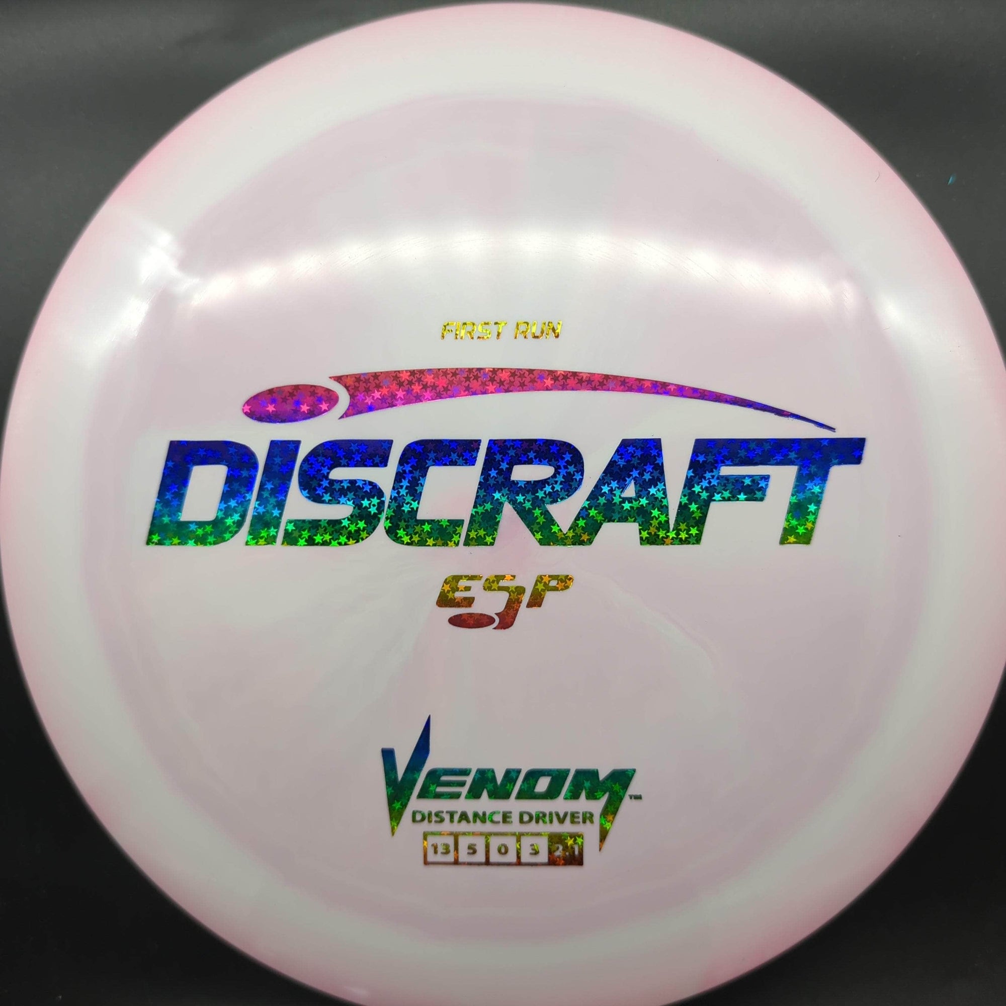 Discraft Distance Driver Light Pink Rainbow Star Stamp 174g Venom, ESP, First Run