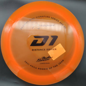 Prodigy Distance Driver Orange Black Stamp 174g 5 D1, 400 Plastic, Gannon Buhr, 2022 Signature