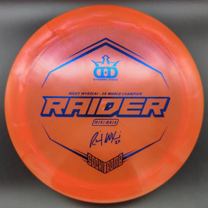 Dynamic Discs Distance Driver Orange Blue Stamp 176g Raider, Lucid  Ice Glimmer, Ricky Wysocki