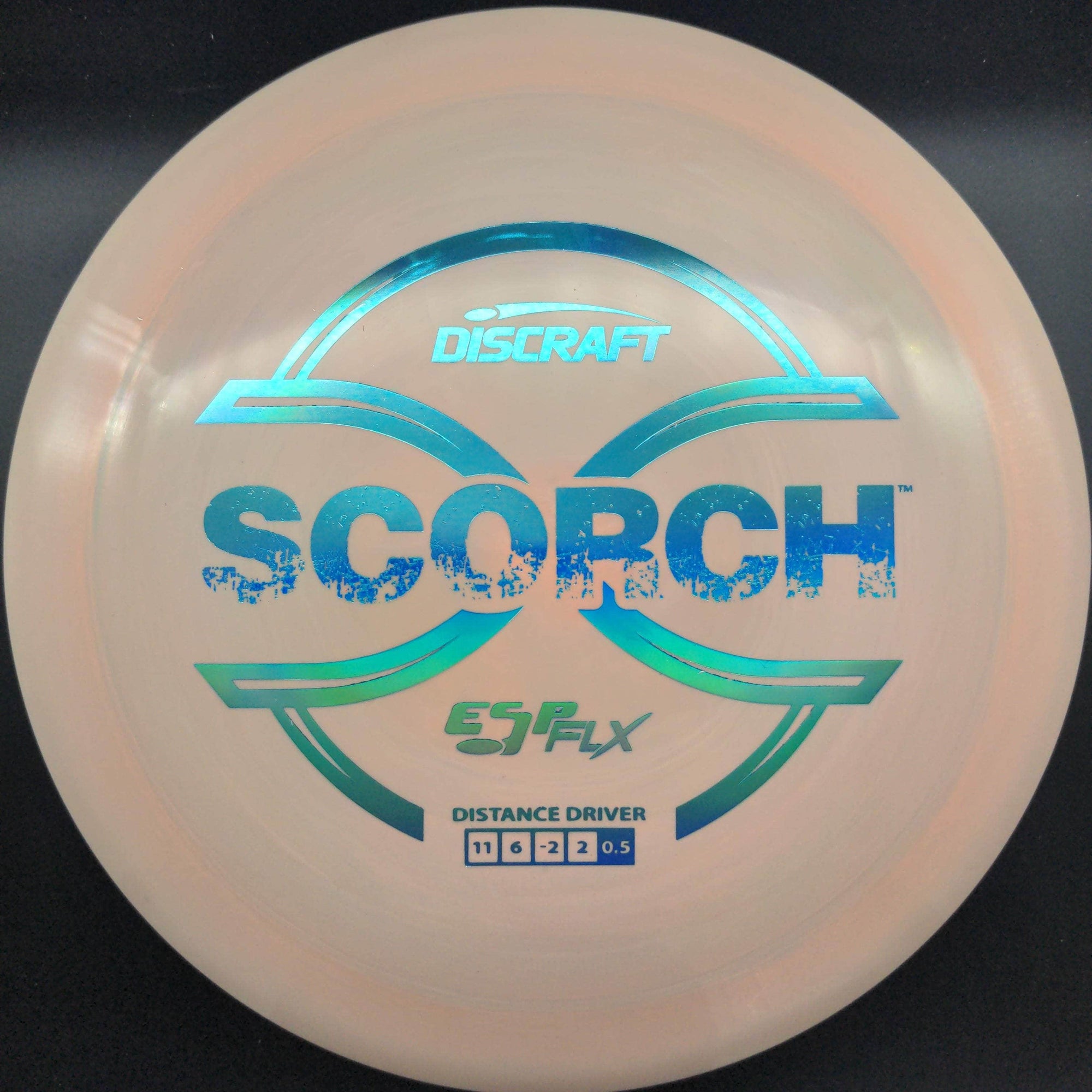 Discraft Distance Driver Peach Swirl Blue Holo Stamp 174g Scorch, ESP Flx