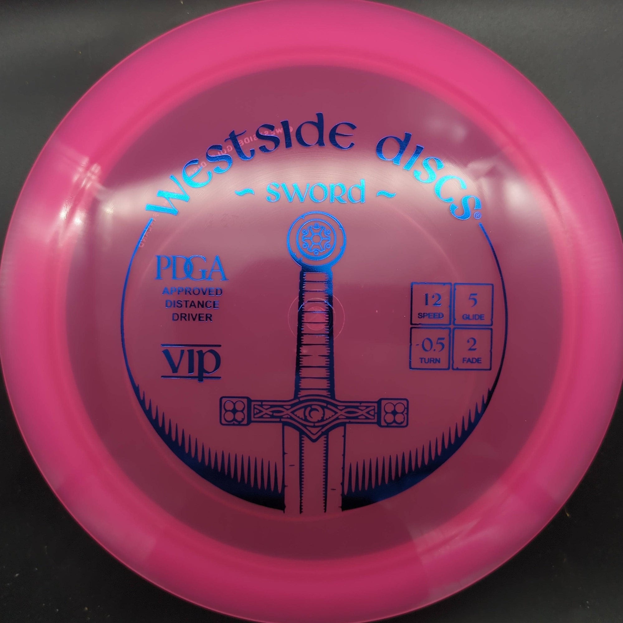 Westside Discs Distance Driver Pink Blue Stamp 173g Sword, VIP Plastic