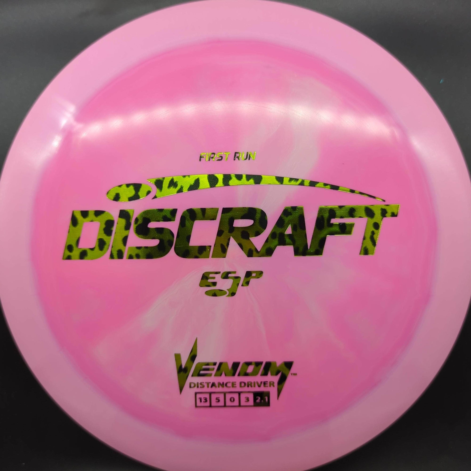 Discraft Distance Driver Pink Leopard Stamp 174g Venom, ESP, First Run
