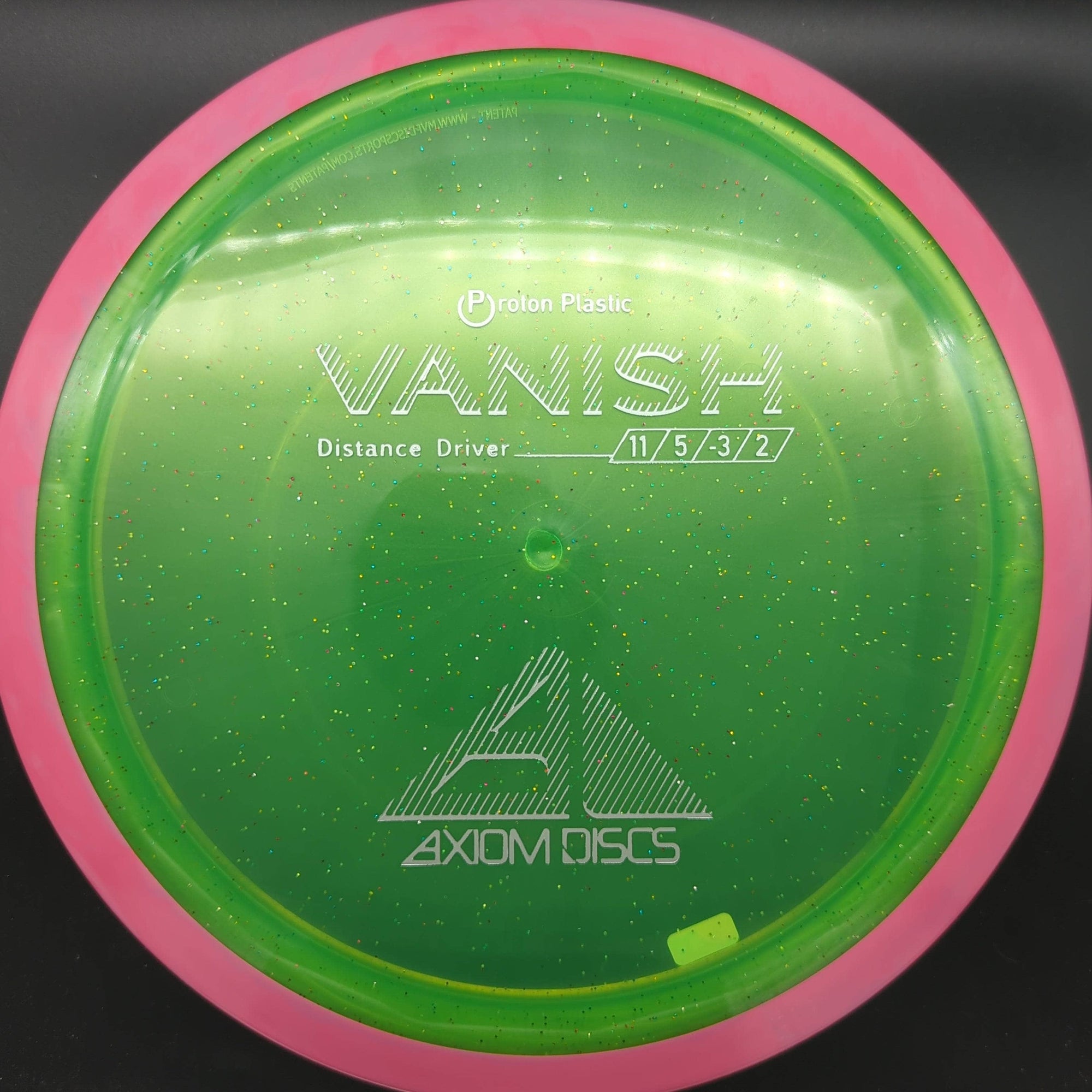 MVP Distance Driver Pink Rim Green Plate Metal Flake 174g Proton Vanish