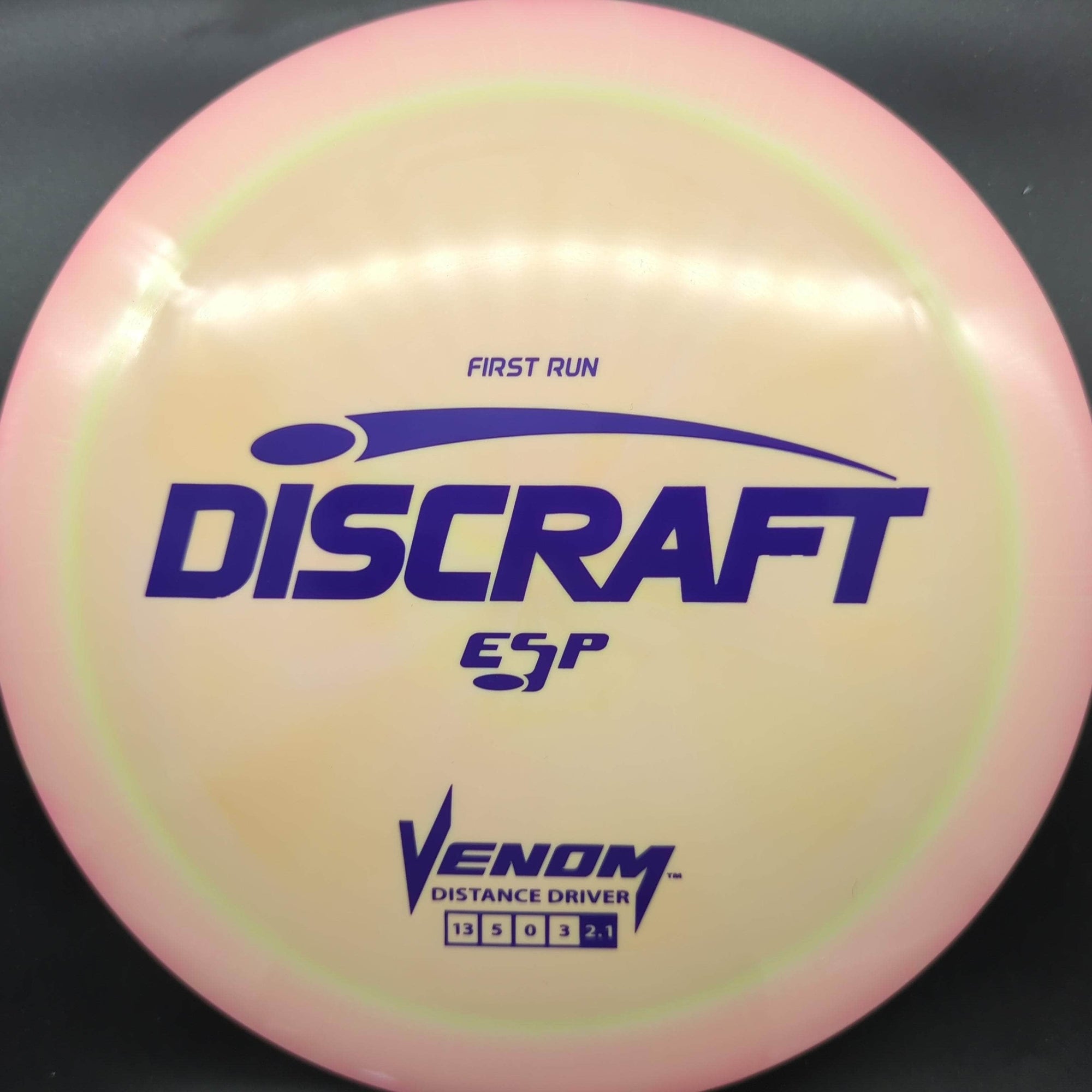 Discraft Distance Driver Pink Rim Yellow Matte Purple Stamp 172g Venom, ESP, First Run