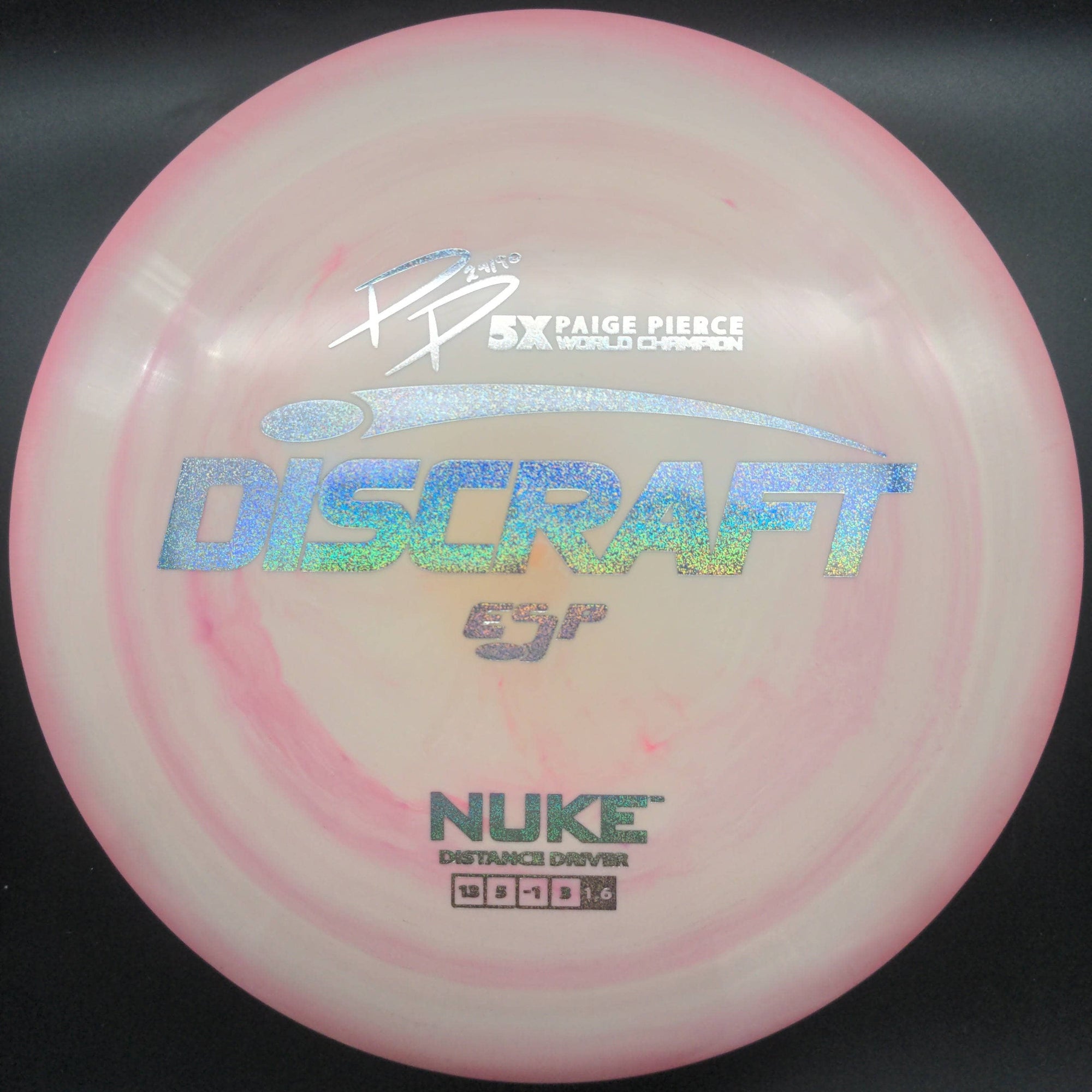Discraft Distance Driver Pink Silver Glitter Stamp 174g Nuke ESP Paige Pierce