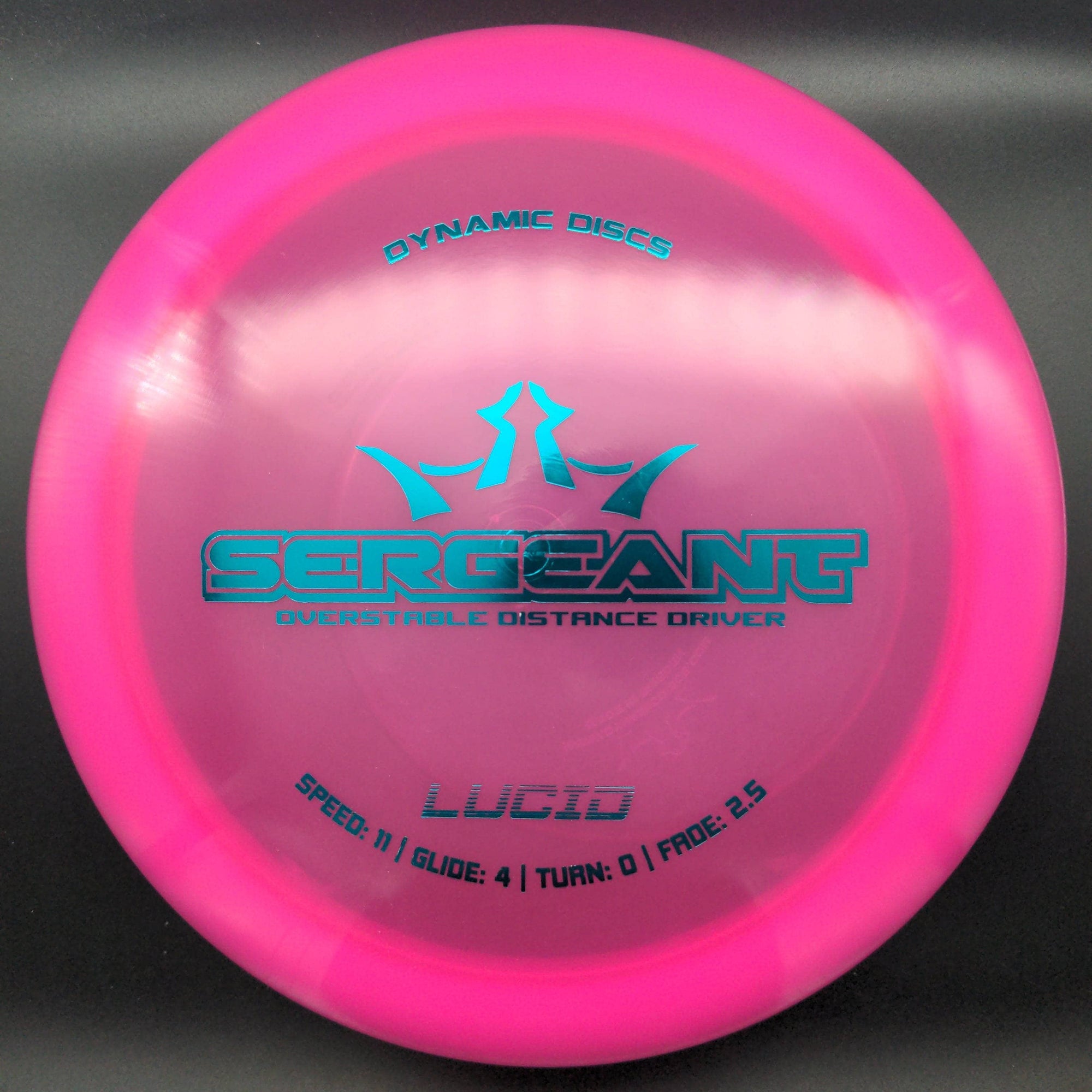 Dynamic Discs Distance Driver Pink Teal Stamp 176g Sergeant, Lucid Plastic