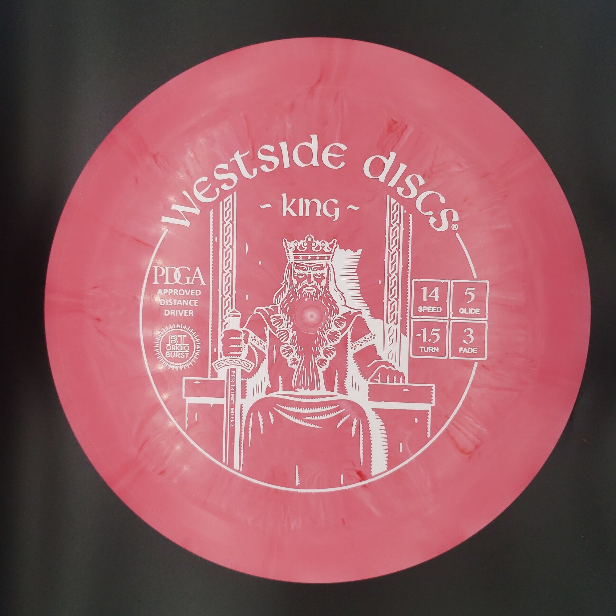 Westside Discs Distance Driver Pink White Stamp 173g 3 King, Origio Burst Plastic
