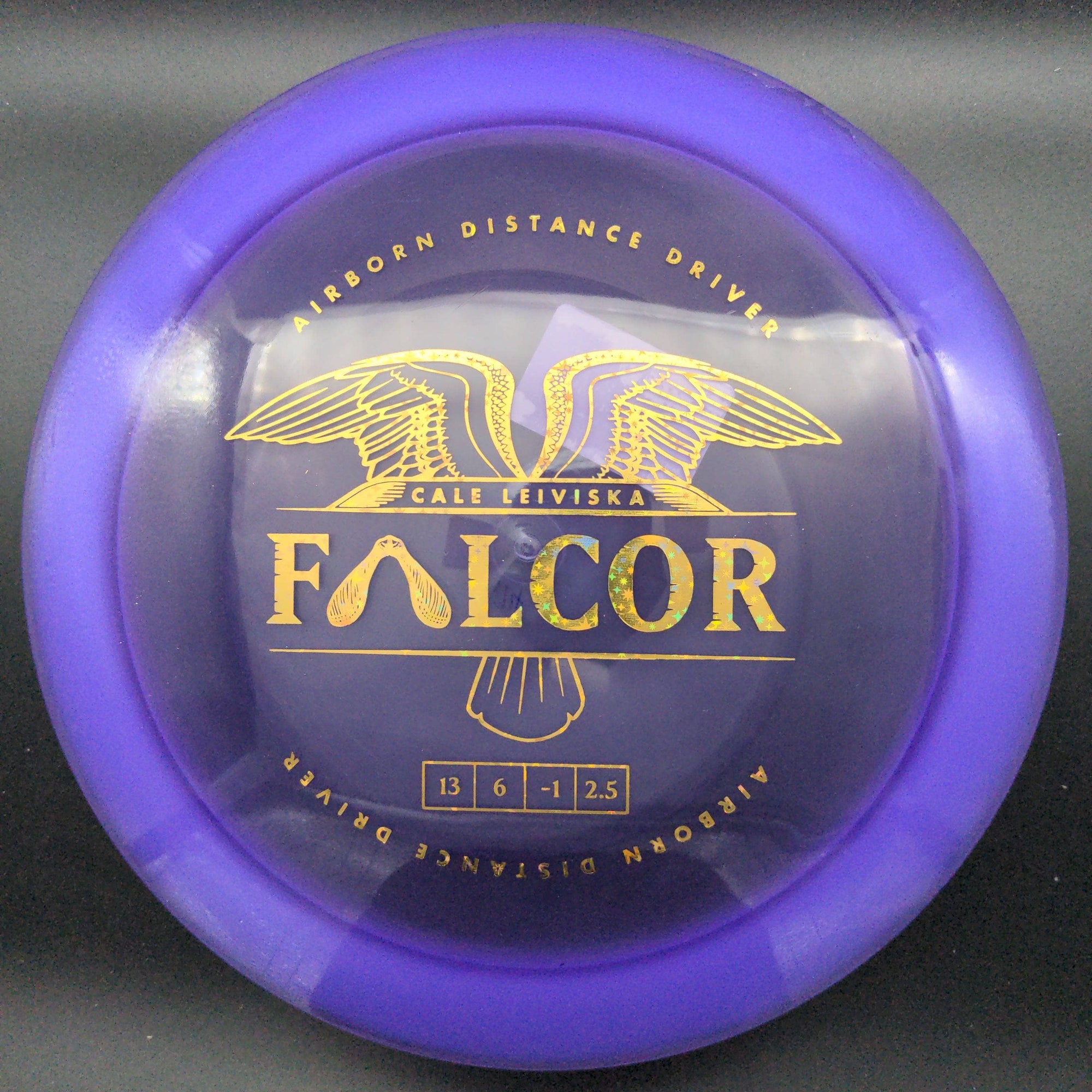 Prodigy Distance Driver Purple Gold Star Stamp 174g Falcor, Cale Leiviska Stamp, 400 Plastic