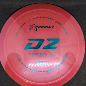 Prodigy Distance Driver Red/Pink Teal Stamp 174g D2 -  500 Plastic
