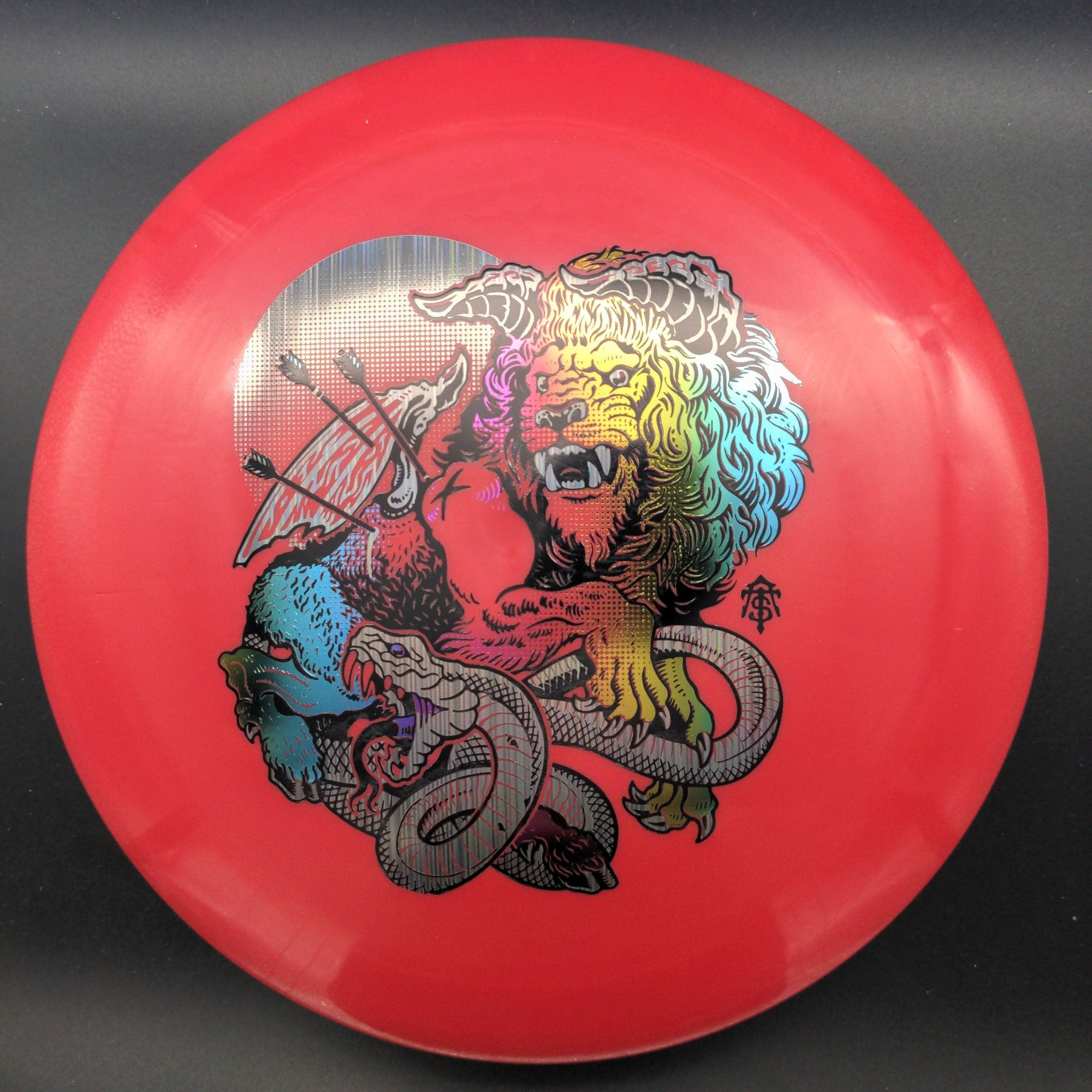 Infinite Discs Distance Driver Red Rainbow/Silver Grey Stamp 175g Emperor, G-Line, Thought Space Stamp