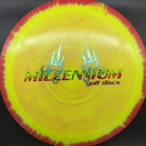 Millennium Discs Distance Driver Red Rim Yellow Center Money Stamp Claws 175g Falcon, Helio Sirius Plastic - USDGC Stamp "Championship"