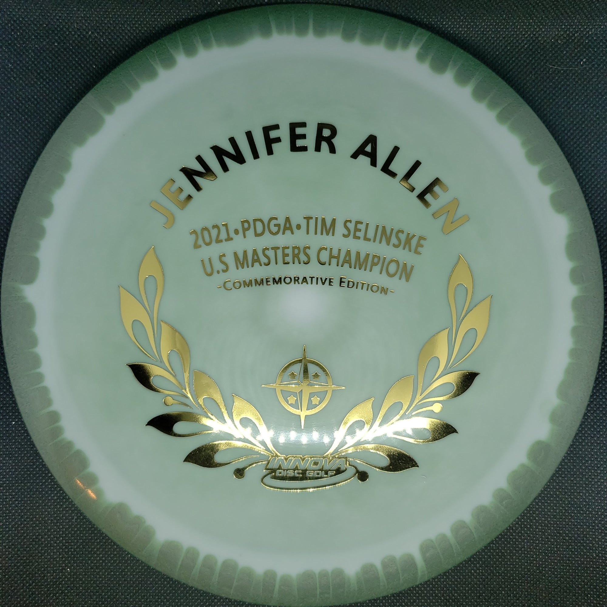 Innova Distance Driver Sage Green Gold Stamp 174g Jennifer Allen, 2021 U.S Masters Champion, Commemorative Edition Wraith