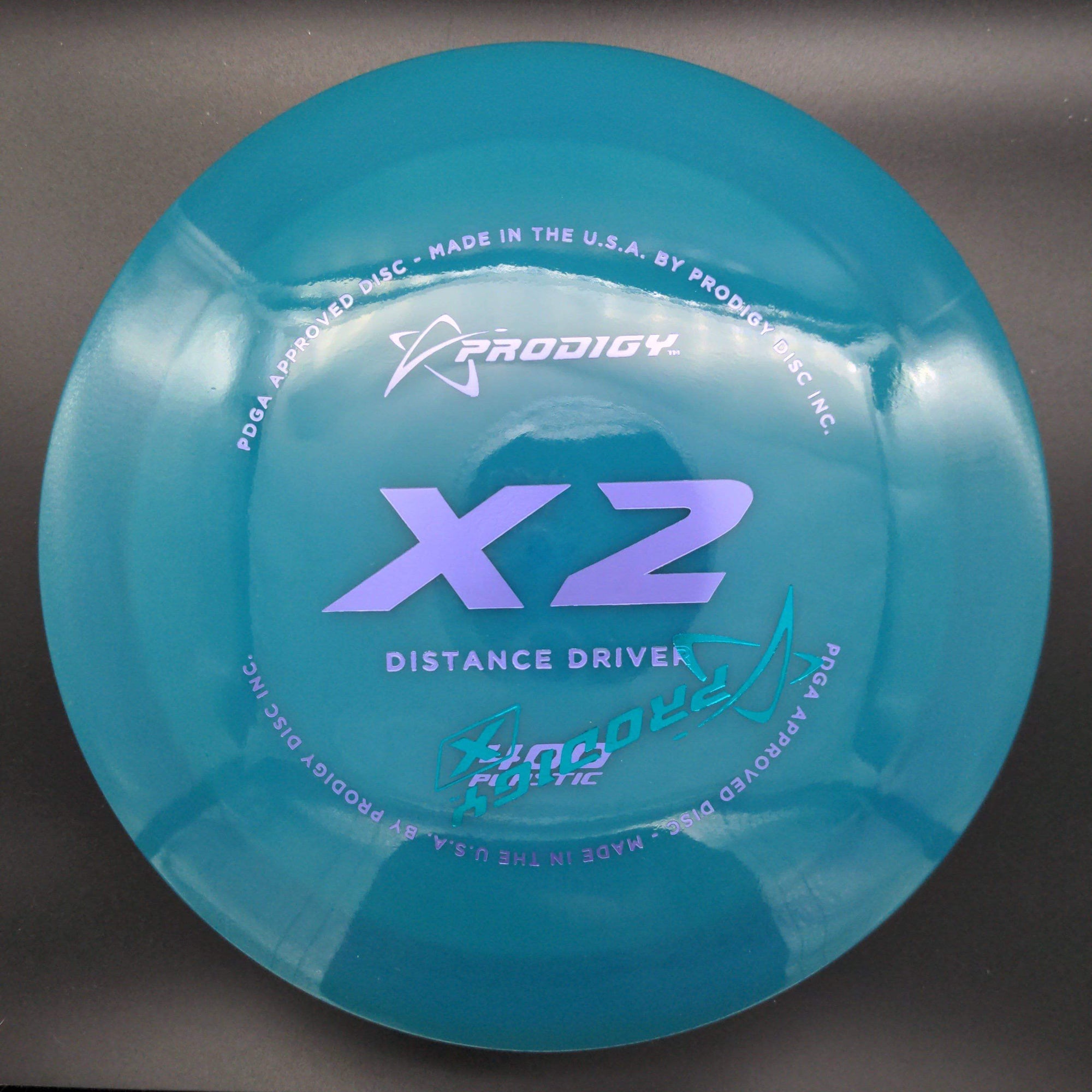 Prodigy Distance Driver Teal Purple Stamp 177g F2 X2, 400 Plastic