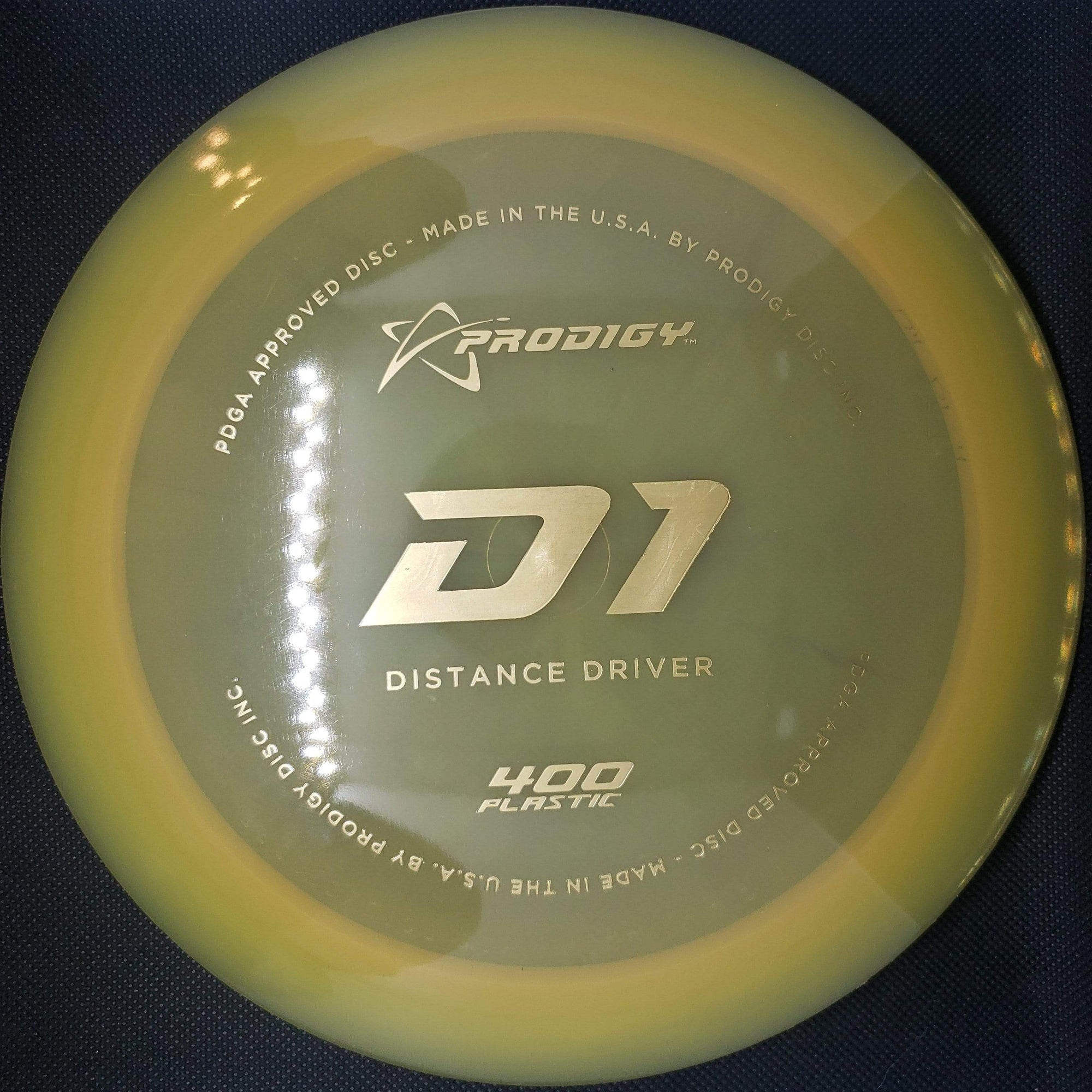 Prodigy Distance Driver Yellow Gold Stamp 174g D1 -  400 Plastic