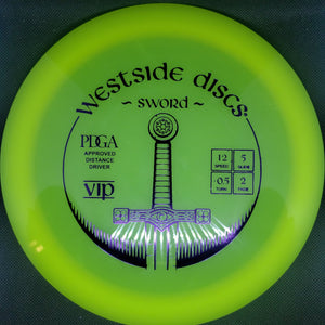 Westside Discs Distance Driver Yellow Purple Stamp 173g VIP Sword