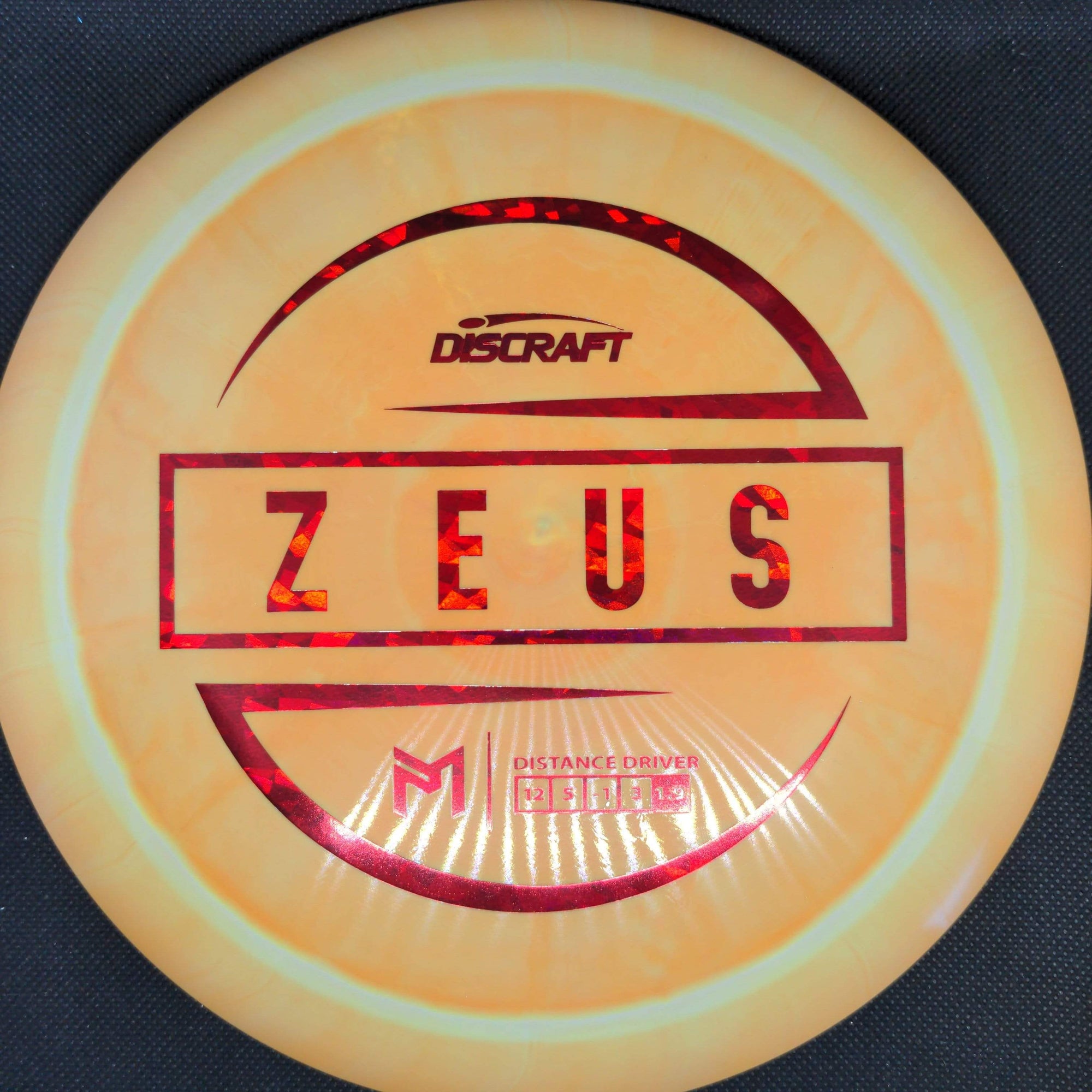 Discraft Distance Driver Yellow Red Shatter Stamp 172.8g ESP Zeus