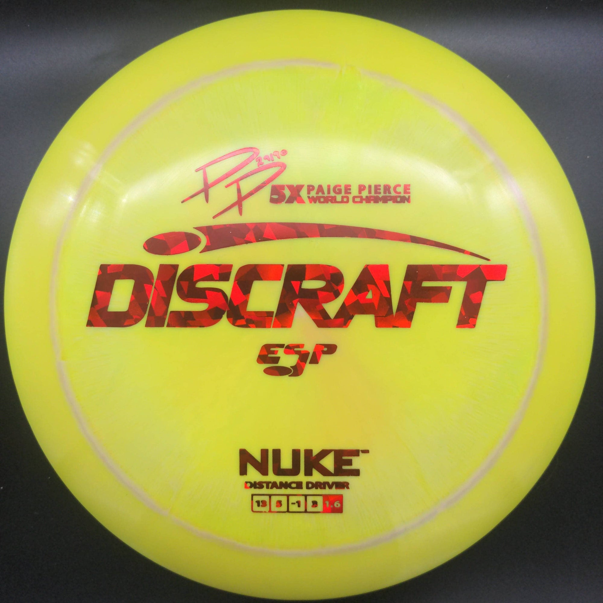 Discraft Distance Driver Yellow Red Shatter Stamp 174g Nuke ESP Paige Pierce