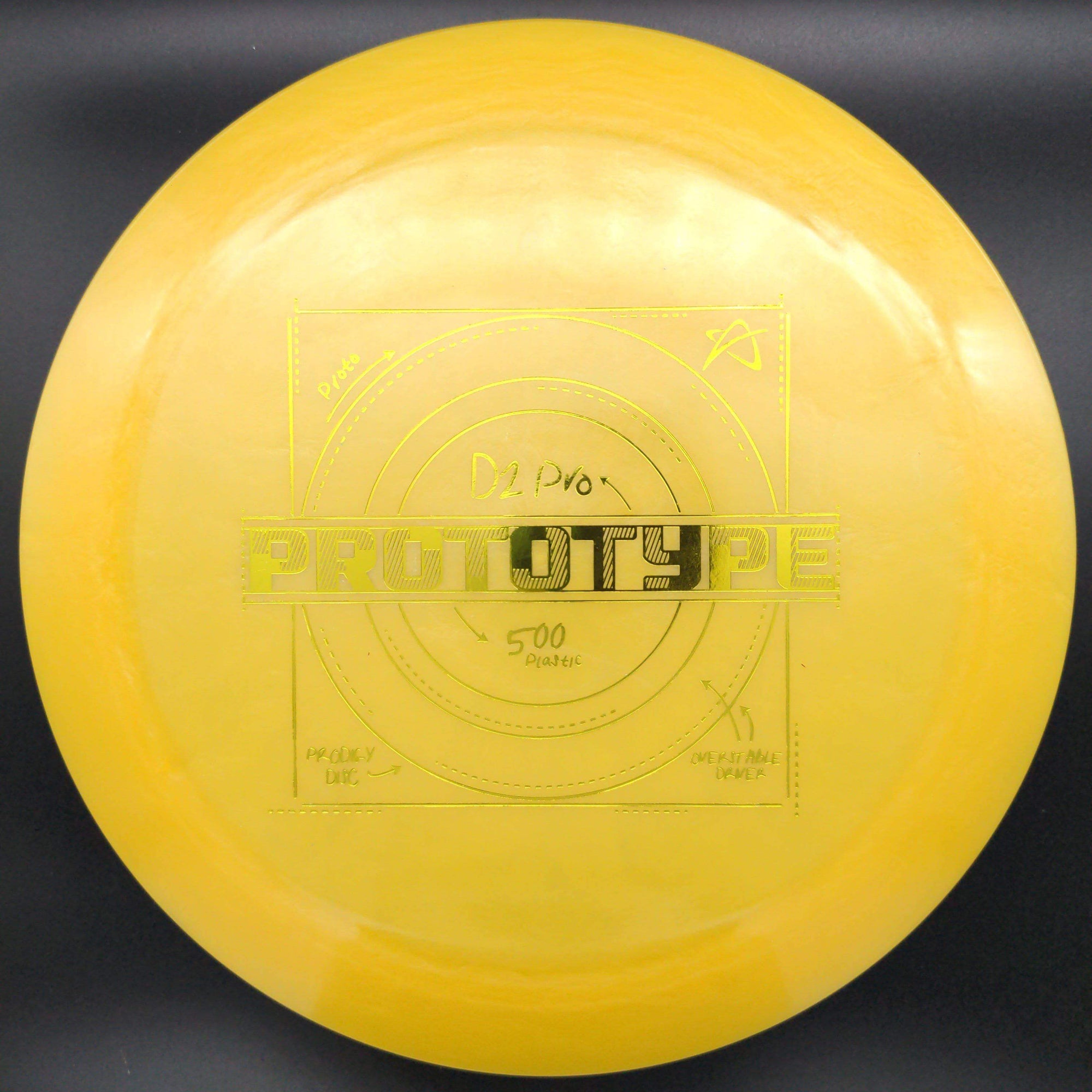 Prodigy Distance Driver Yellow Yellow Stamp 174g D2 Pro, 500, Prototype